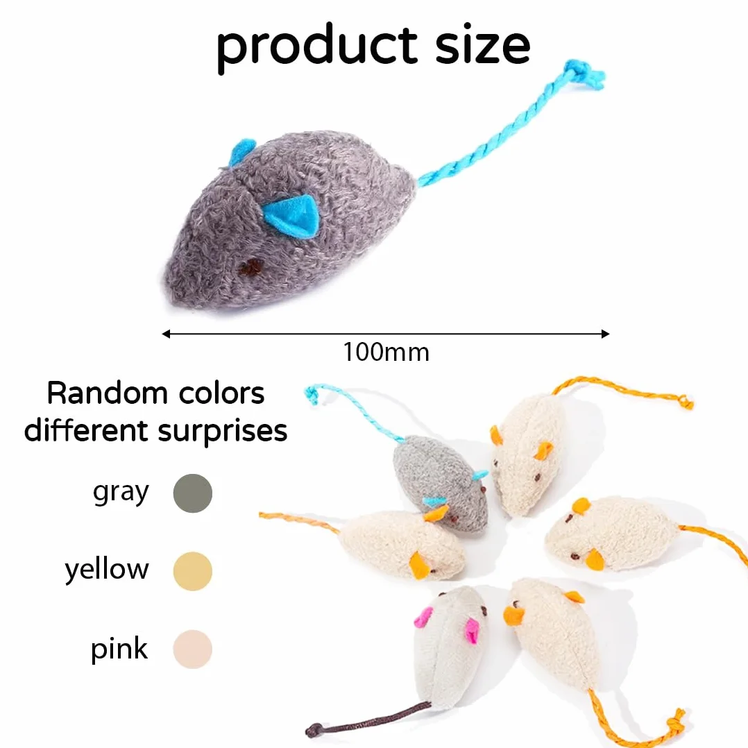 ZKGYUS 18 unidades de juguetes para gatos, ratones de juguete de hierba gatera, ratones de peluche con catnip, hierba gatera interactiva para gatos y gatitos