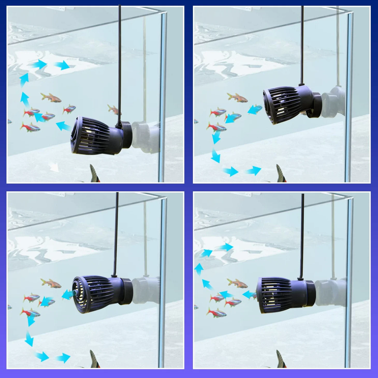 CONQUERALL 430-2160GPH 15W Creador de olas para acuarios 24V DC Creador de olas para peceras Tecnología de ondas sinusoidales Gran caudal y ultra silencioso Apto para agua dulce y salada