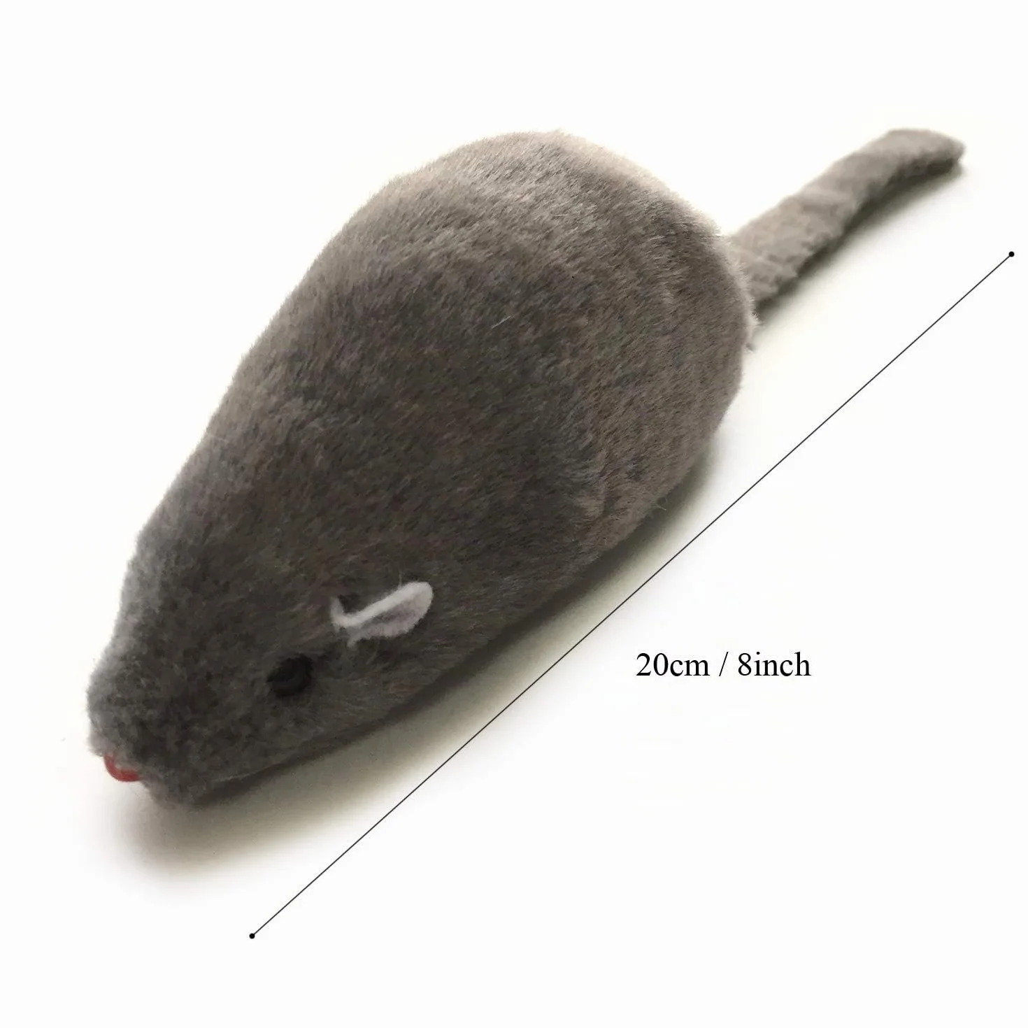 QUOZUO Juguetes de ratón para gatos, juguetes peludos para mascotas con sonajeros para gatitos, 16 piezas, blanco y negro