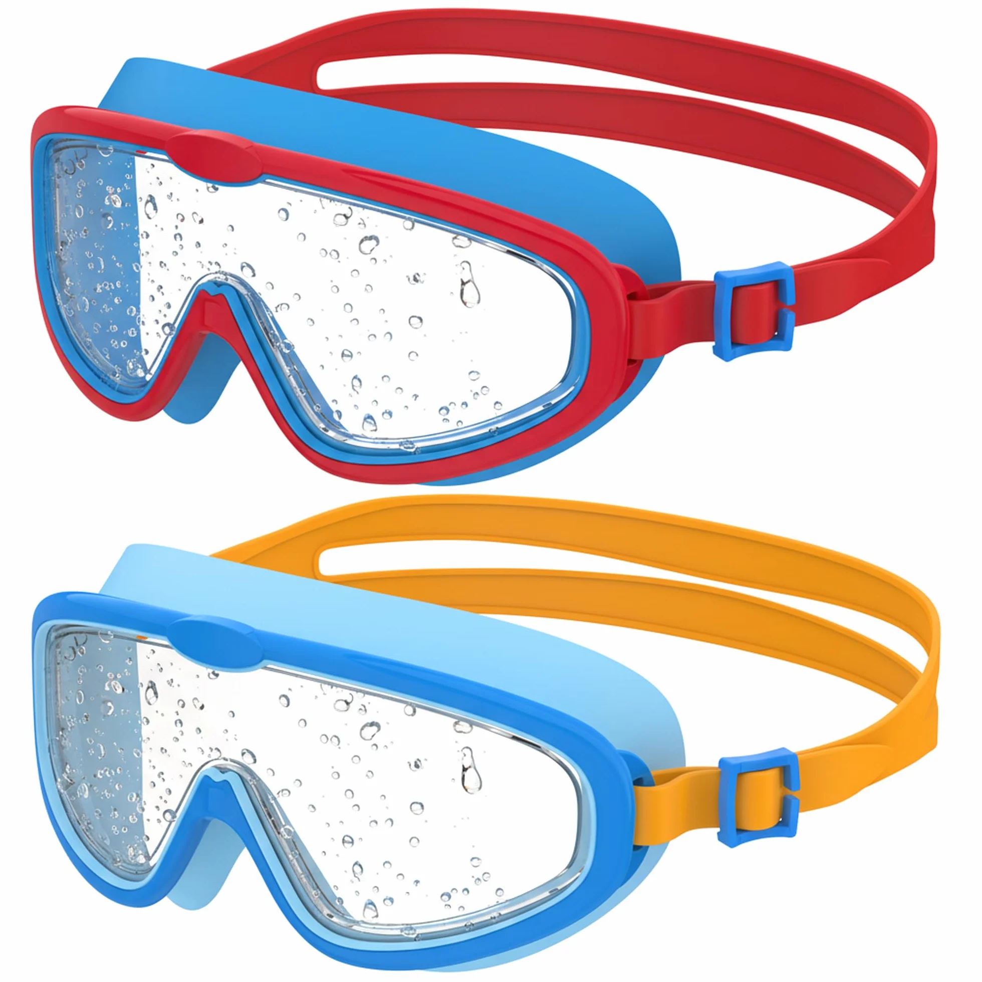 Gafas de Natación Infantiles Marco Grande Antivaho Protección UV Ajuste Rápido Silicona Unisex 3-14 Años