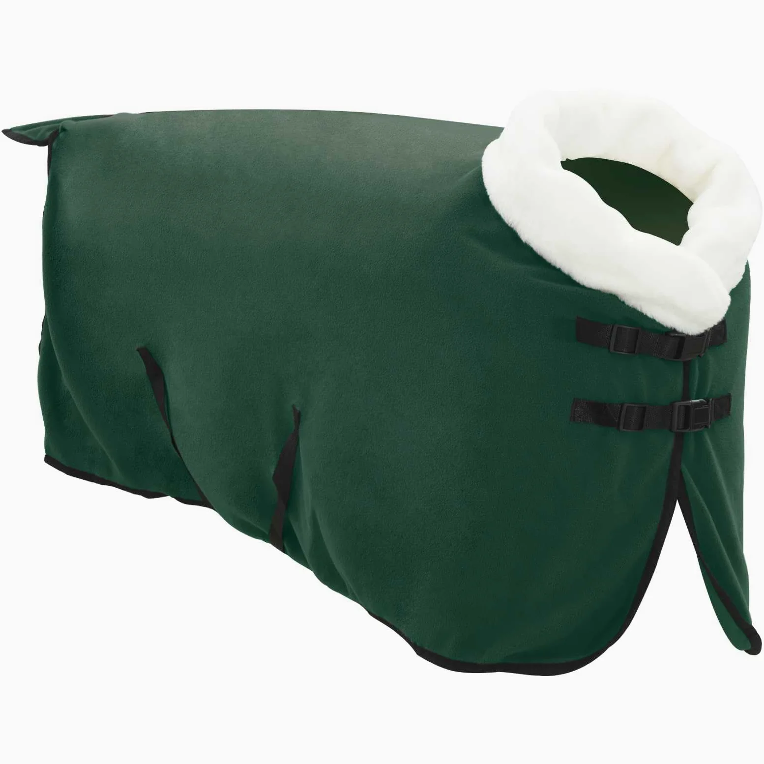 Manta para caballo, forro polar, 75 cm, con hebillas ajustables, resistente al viento y transpirable, manta de invierno para establo, sauce y exterior, incluye solapa de cola y cinturón