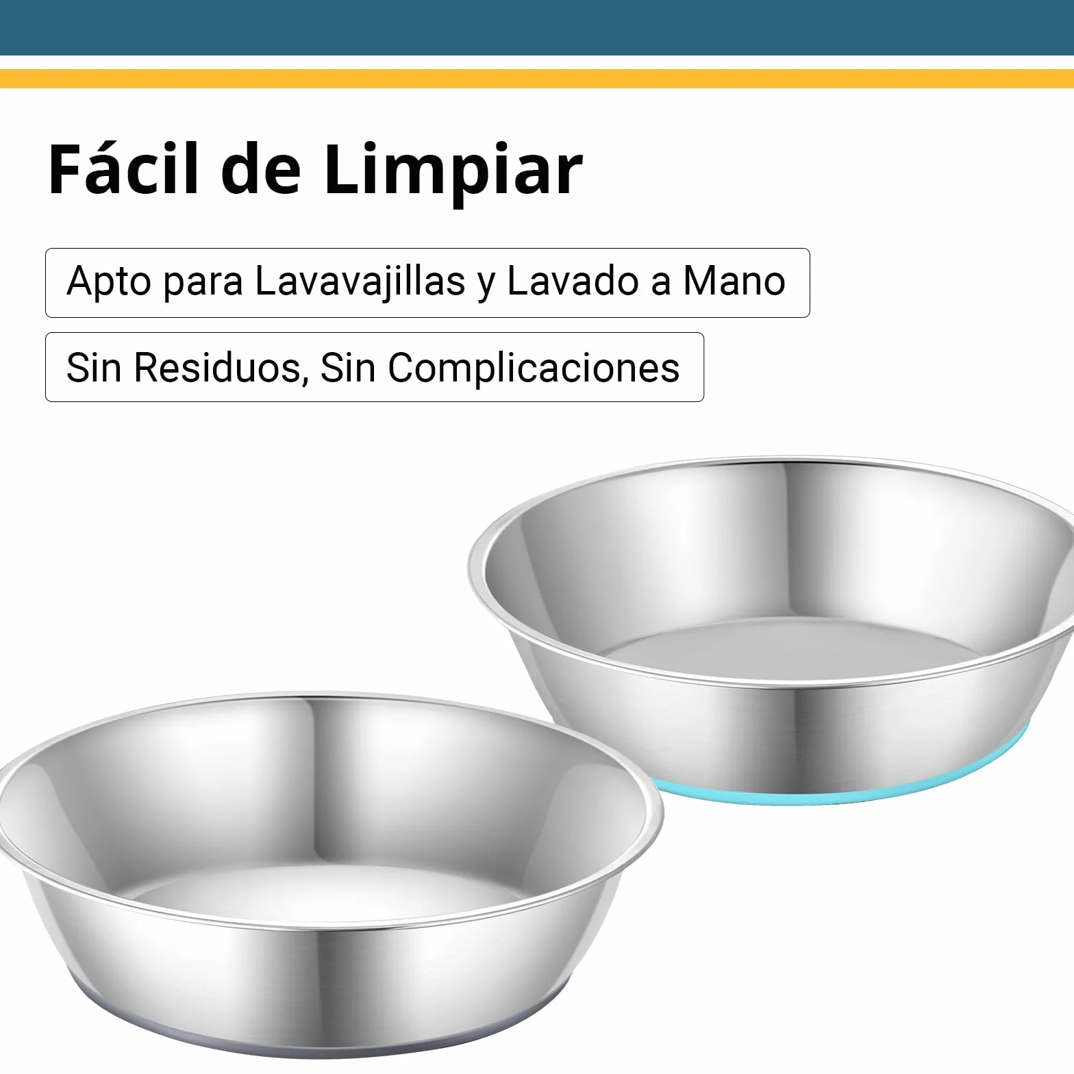 PEGGY11 Comederos para Perros de Acero Inoxidable, Cuencos Antideslizantes con Base de Silicona, 1440 ml, Pack de 2, para Perros Grandes