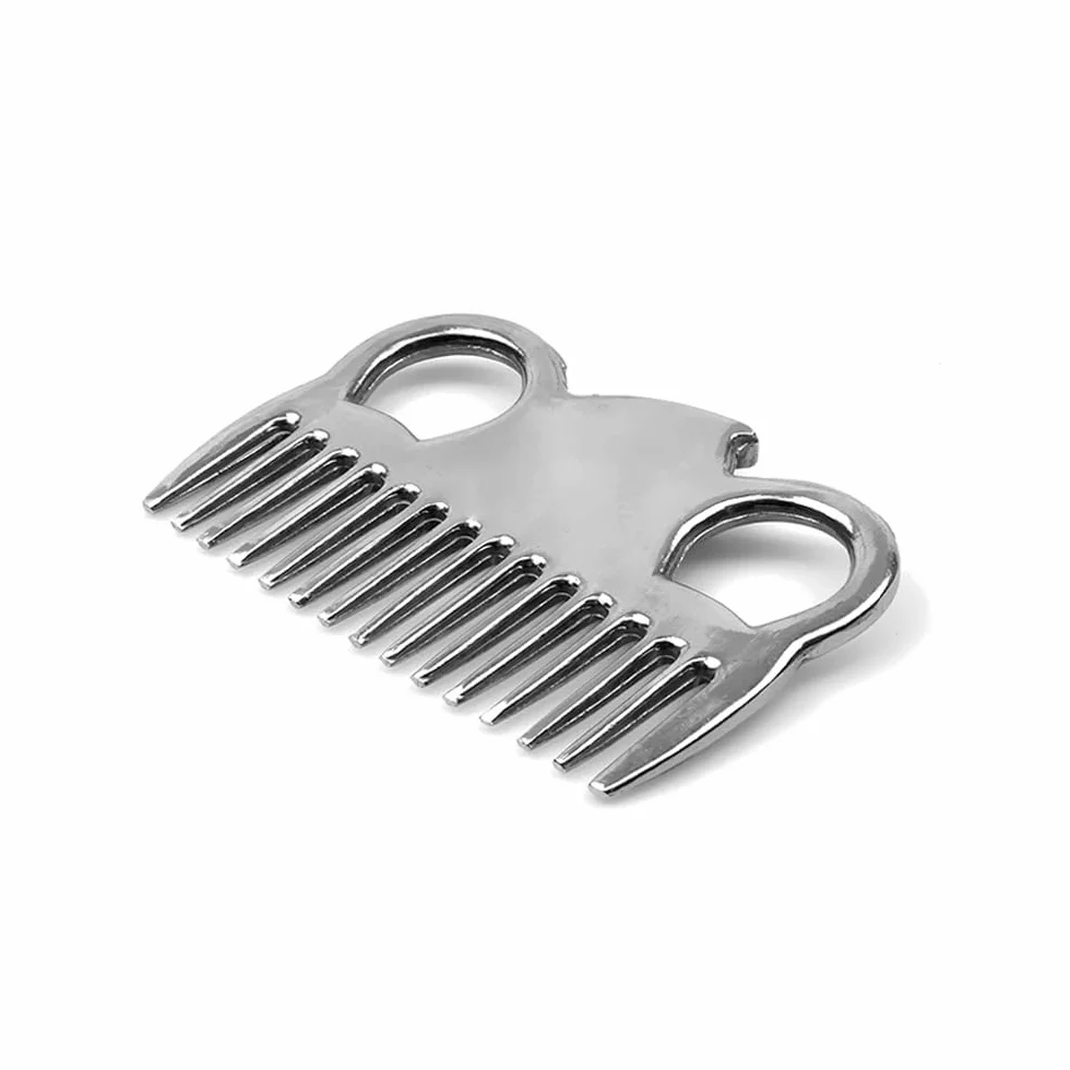 Sarini Cepillos para el Cuidado de Caballos, Cepillo para crines y Cola, Peine portátil para Caballos, Herramienta de Pulido de Metales para el Cuidado de Caballos