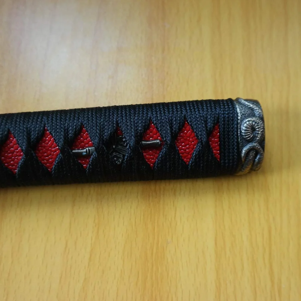 Sword Handle Tsuka 10.2in Alloy Copper Iron Fittings Imitation Real Samegawa