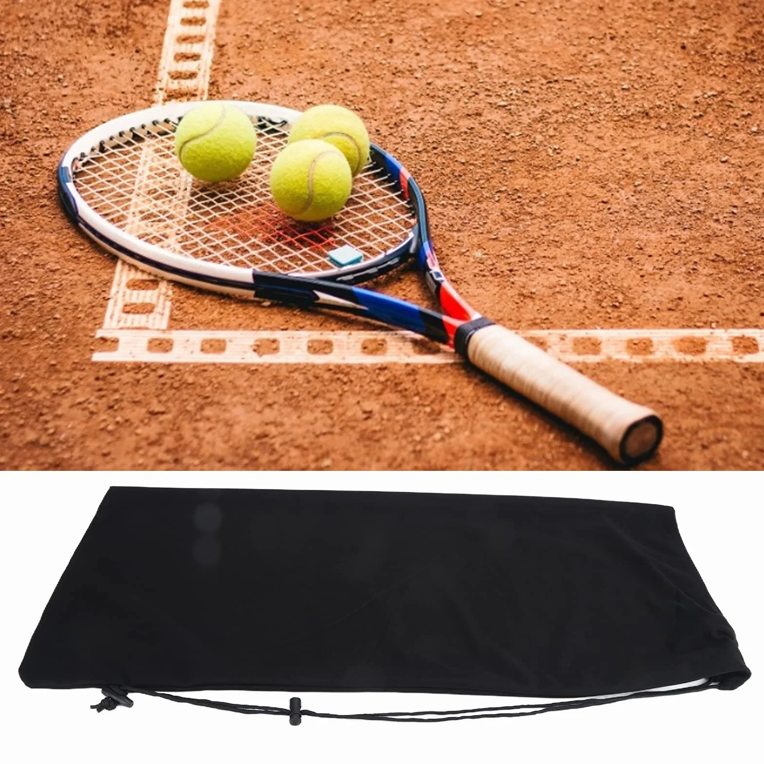 Bolsa Terciopelo para Raquetas Tenis, Funda Protectora Bandolera Ligera