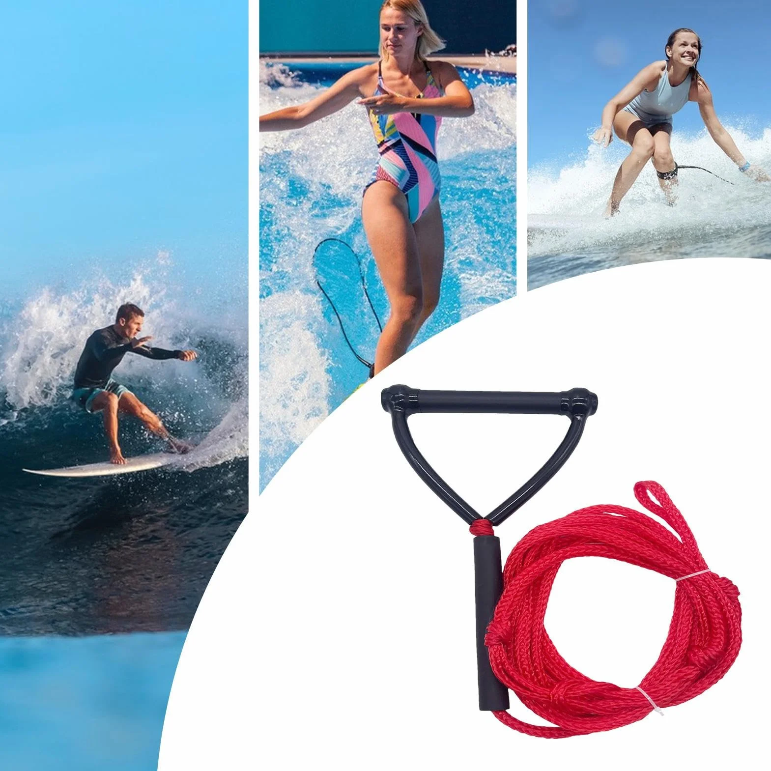 Cuerda de esquí acuático Wakesurf 24 pies alta resistencia para remolcadores de botes wakeboard