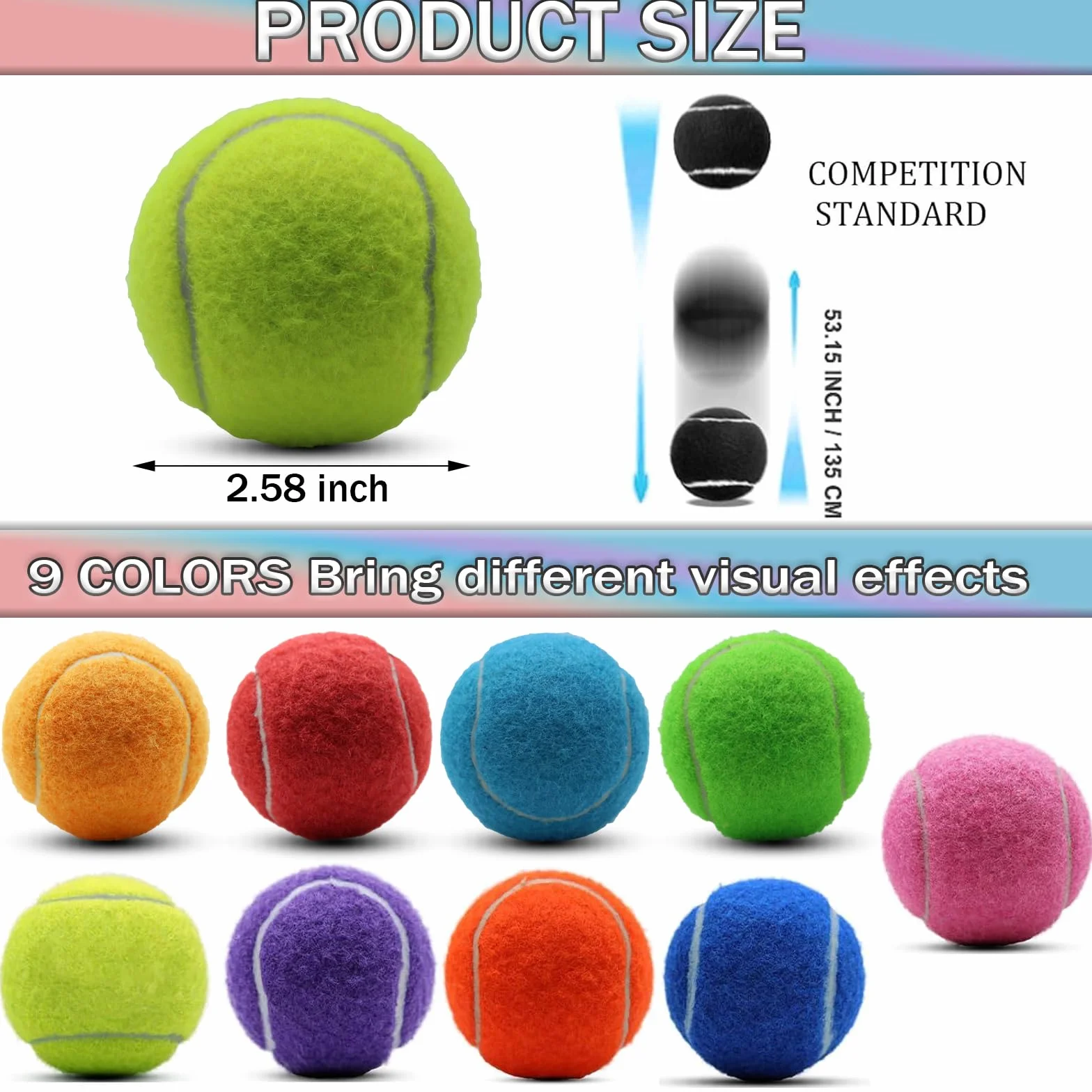 SHYUJAJIE 20 Pelotas de Tenis de Entrenamiento, Alta Elasticidad para Principiantes, Perros y Mascotas