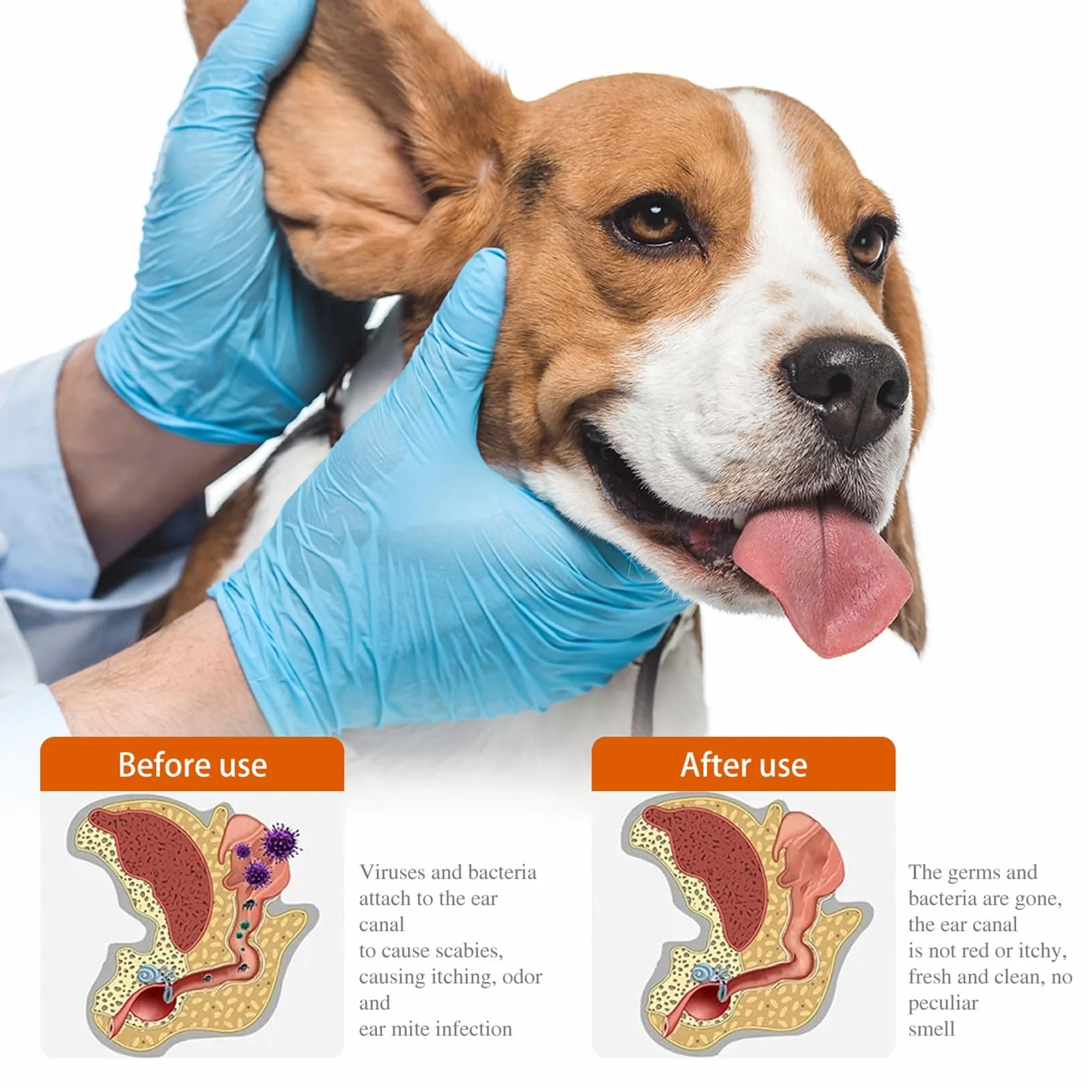 Limpiador de Orejas para Perros Y Gatos, Gotas para Los Oídos para Una Limpieza Suave Y Cuidado, Alivia El Picor Y Los Malos Olores, para Unas Orejas Limpias Y Frescas