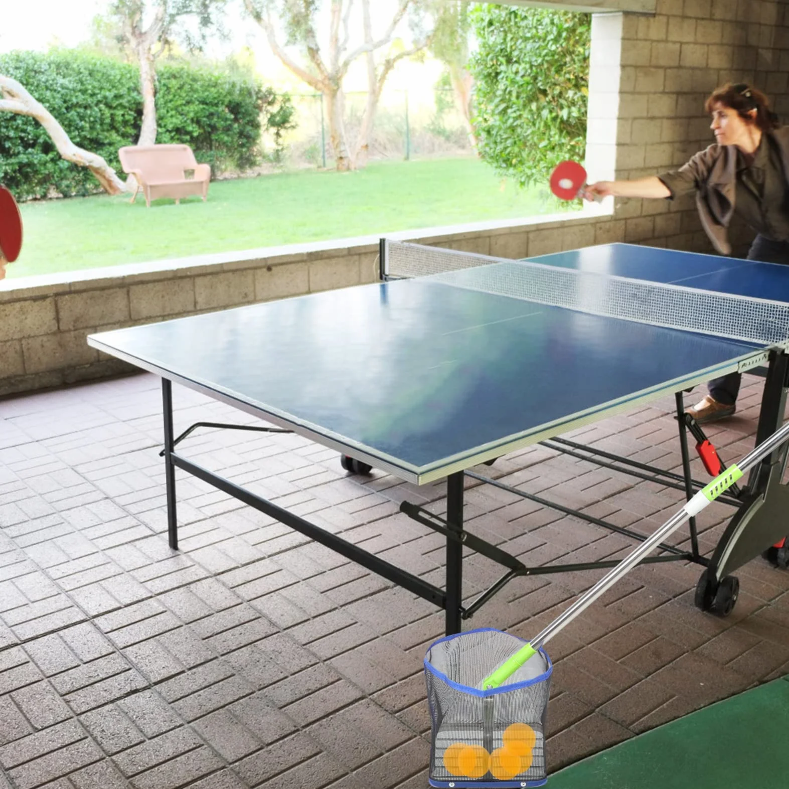 BESPORTBLE Pong Picker portátil Colector de Pelota de Tenis de Mesa Retriever Up Bolsa de Malla Equipo de Entrenamiento