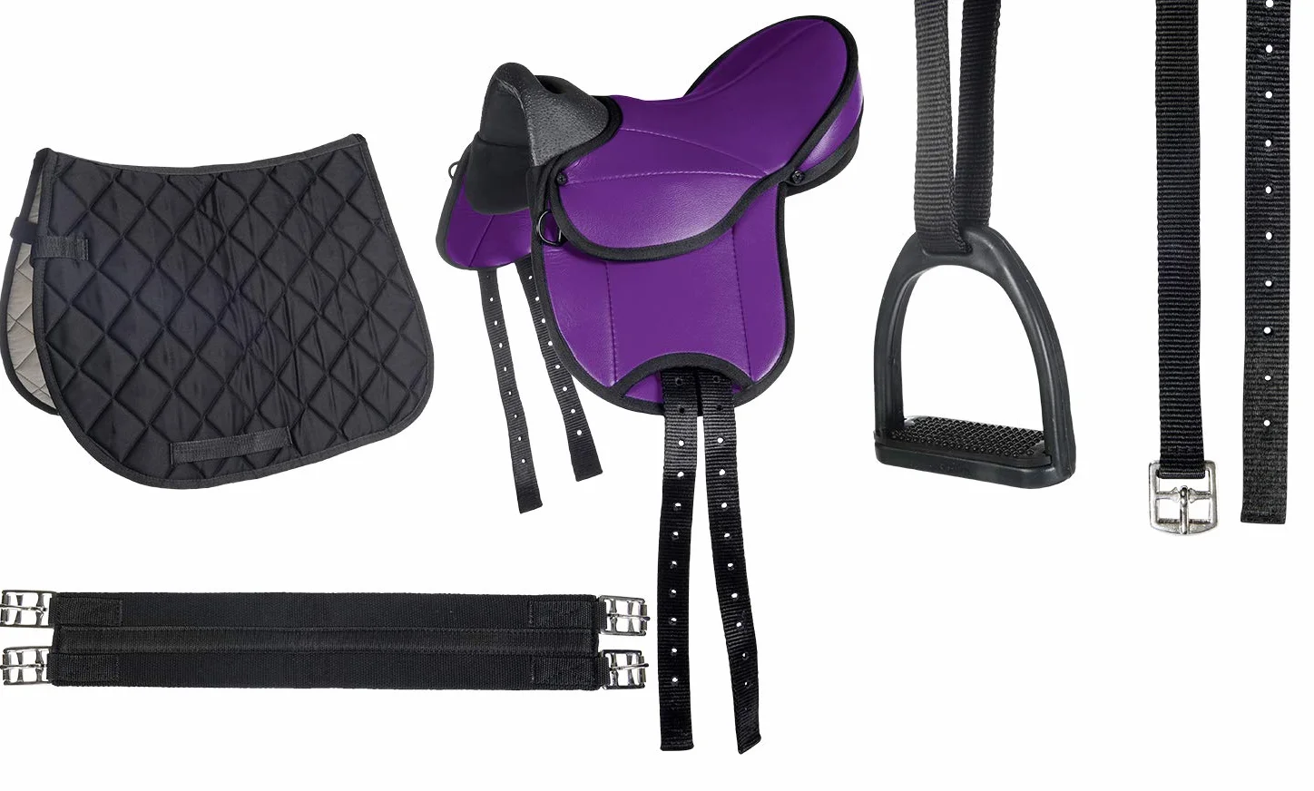 HKM Beginner Silla de montar set Violeta One Size