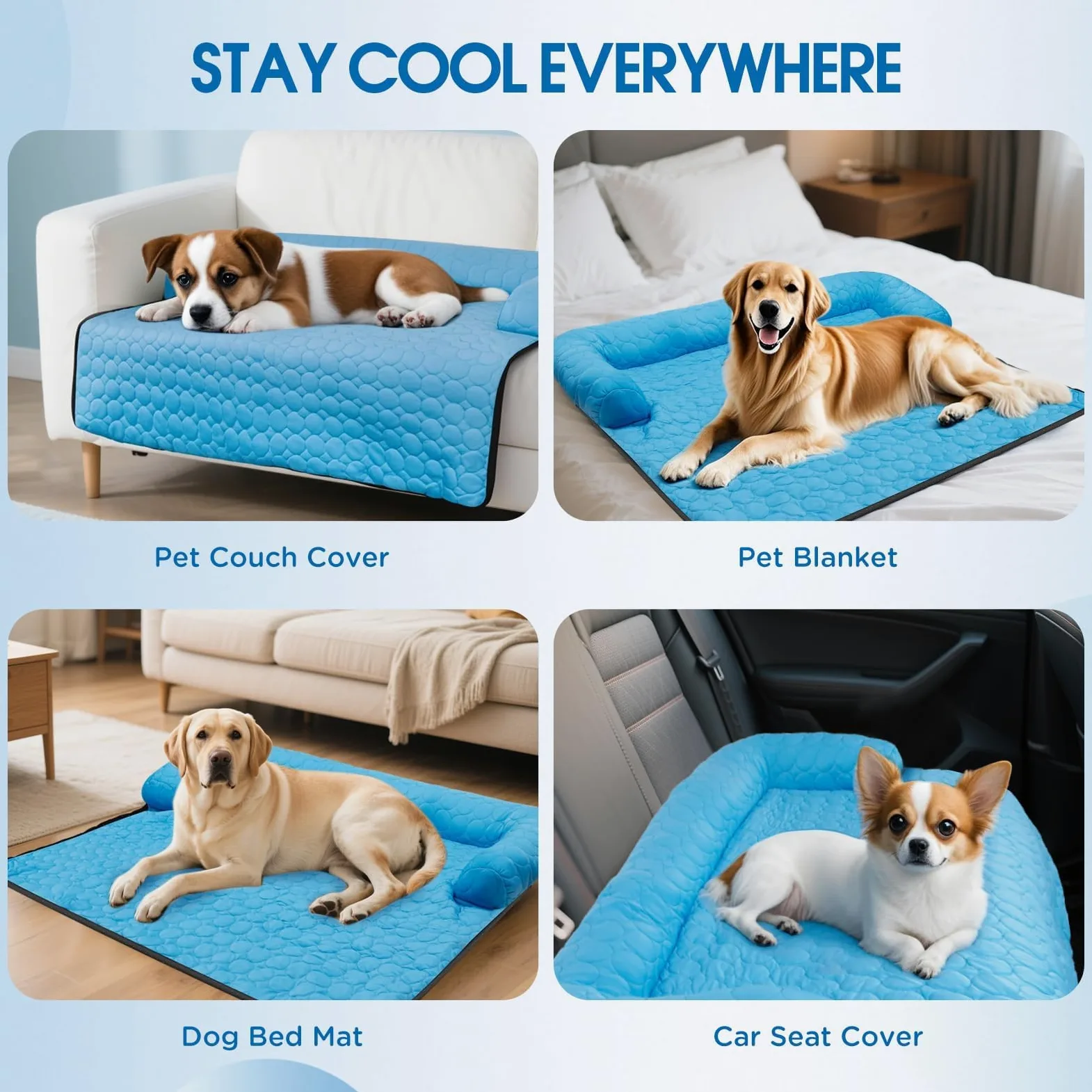 Sofá cama refrescante para perro, cama calmante para mascotas, funda impermeable para perros, lavable, tapete refrescante para gatos, manta protectora para sofá con parte inferior