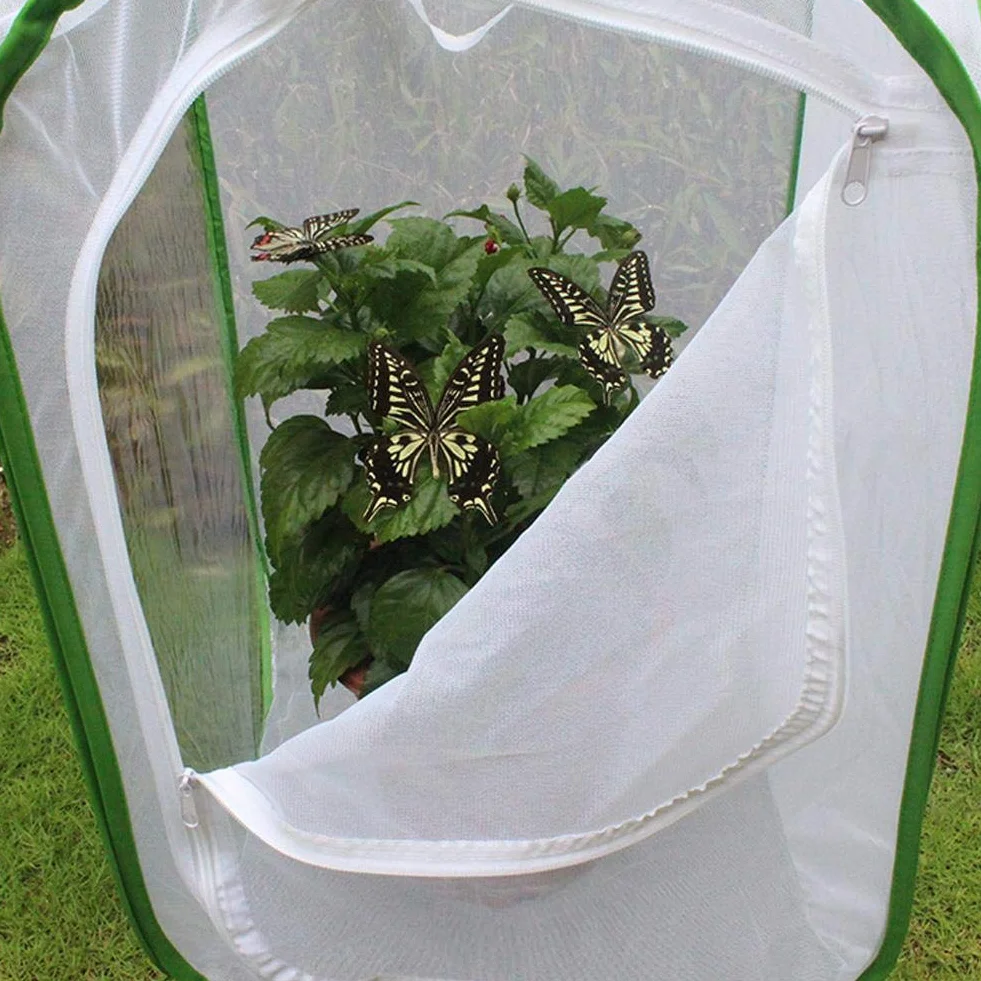 Hábitat portátil de Caterpillar, Jaula de hábitat de Insectos y Mariposas, Jaula de cría Duradera y Grande Jaula de cría ventilada, para Cultivar Insectos en el Patio(40 * 40 * 60cm)