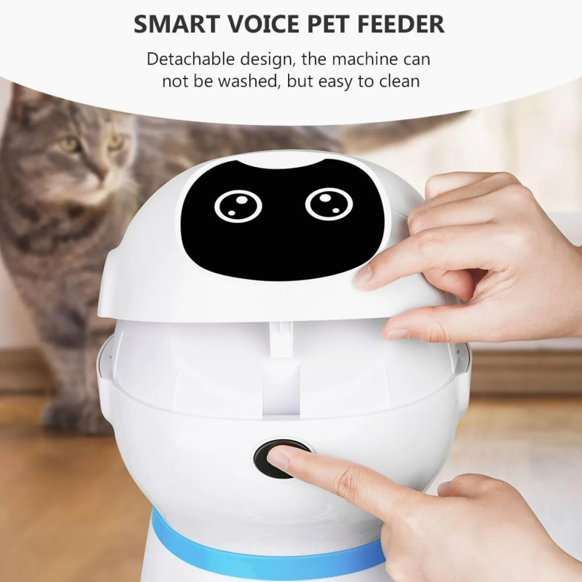 PRETYZOOM Comedero Inteligente para Mascotas 3.5l Dispensador Automático de Comida Seca con Grabación de Voz y Temporizador Programable para Perros, Gatos y Conejos, Suministros