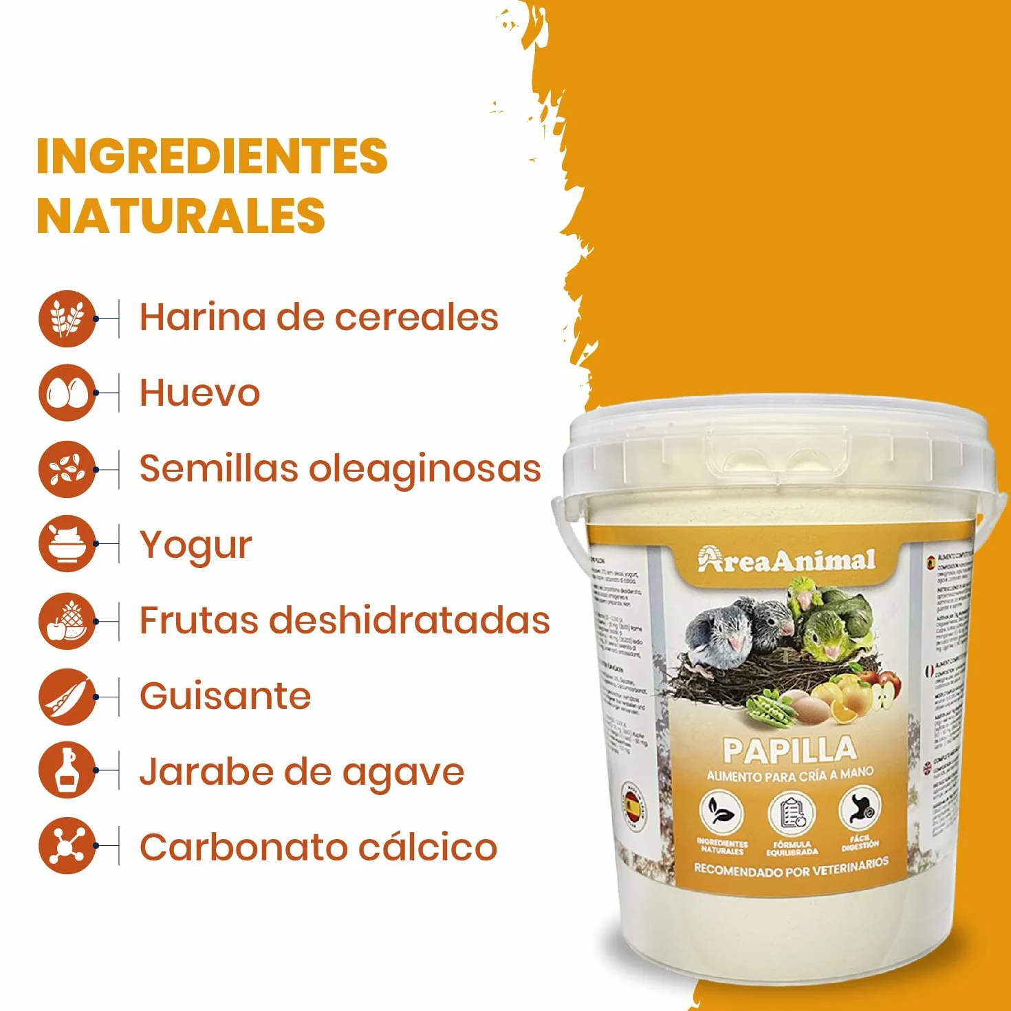 Papilla Pajaros 800G, Papilla Agapornis, Papilla para Jilgueros y Ninfas Papilleras, Alimento para Aves de Cualquier Tipo, Comida Agapornis, Comida Canarios... en Fase de Embuche