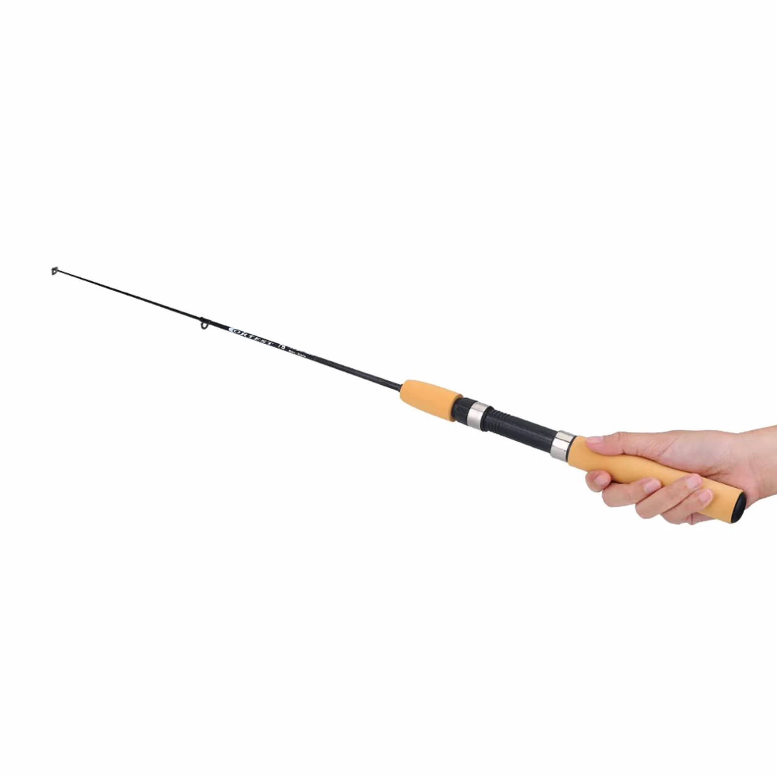 Caña de Pescar de Invierno 75 cm Retráctil Fibra de Vidrio Portátil