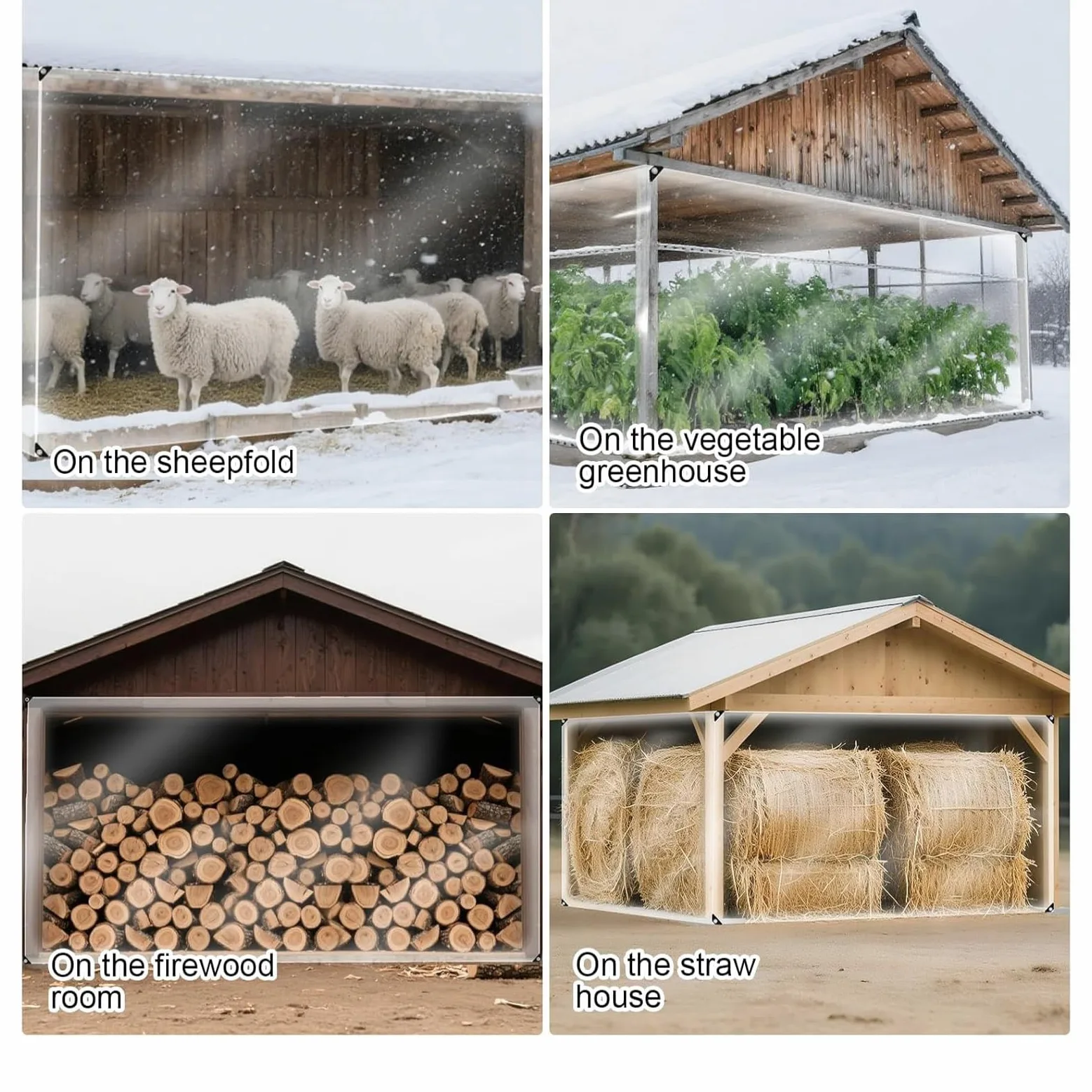 Cubierta de PVC para gallinero con bordes reforzados para refugio de aves de corral al aire libre y cubierta aislada para aislamiento invernal
