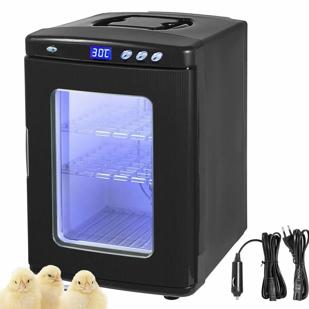Incubadora de huevos for reptiles de 25 l, caja de termostato de refrigeración y calefacción for incubadora de laboratorio científico, control de temperatura de 5 °C a 60 °C y LED digital e iluminació