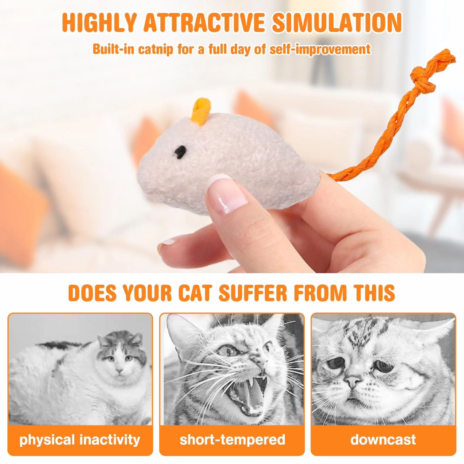 24 Piezas Juguetes para Gatos - Ratones de Peluche y Hierba Gatera - Juguetes Interactivos Multicolor