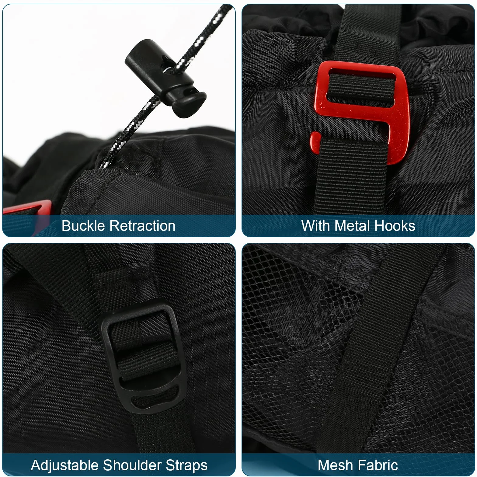Bolsa de Cuerda para Escalada Mochila Estable Correa Hombro Plegable Exteriores