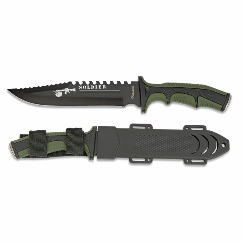 Cuchillo Albainox Soldier Verde H19cm para Caza Pesca Camping Supervivencia Bushcraft