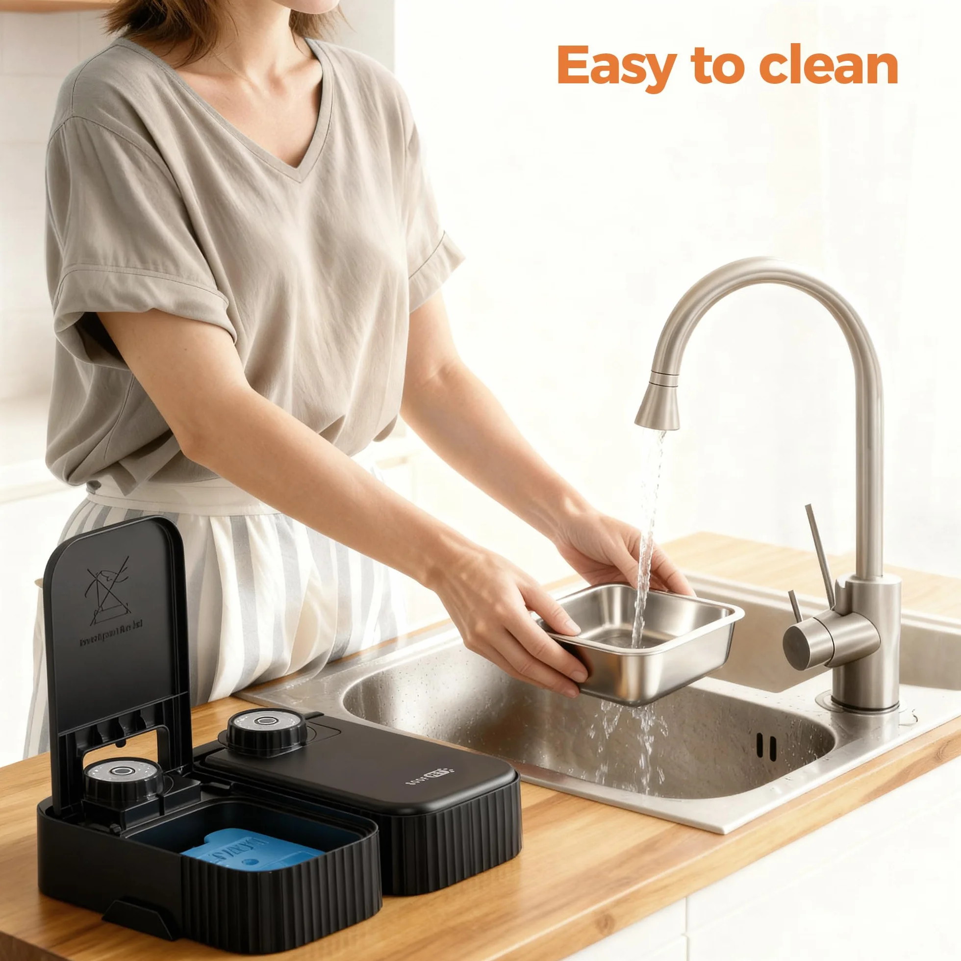 Comedero Gato Automatico Comida Humeda: Dispensador Comida Gatos 48H Programable - Comedero Automatico Perros con Acero Inoxidable Bol - 350g por Bol - Dosificador Alimentador Perro Refrigerado