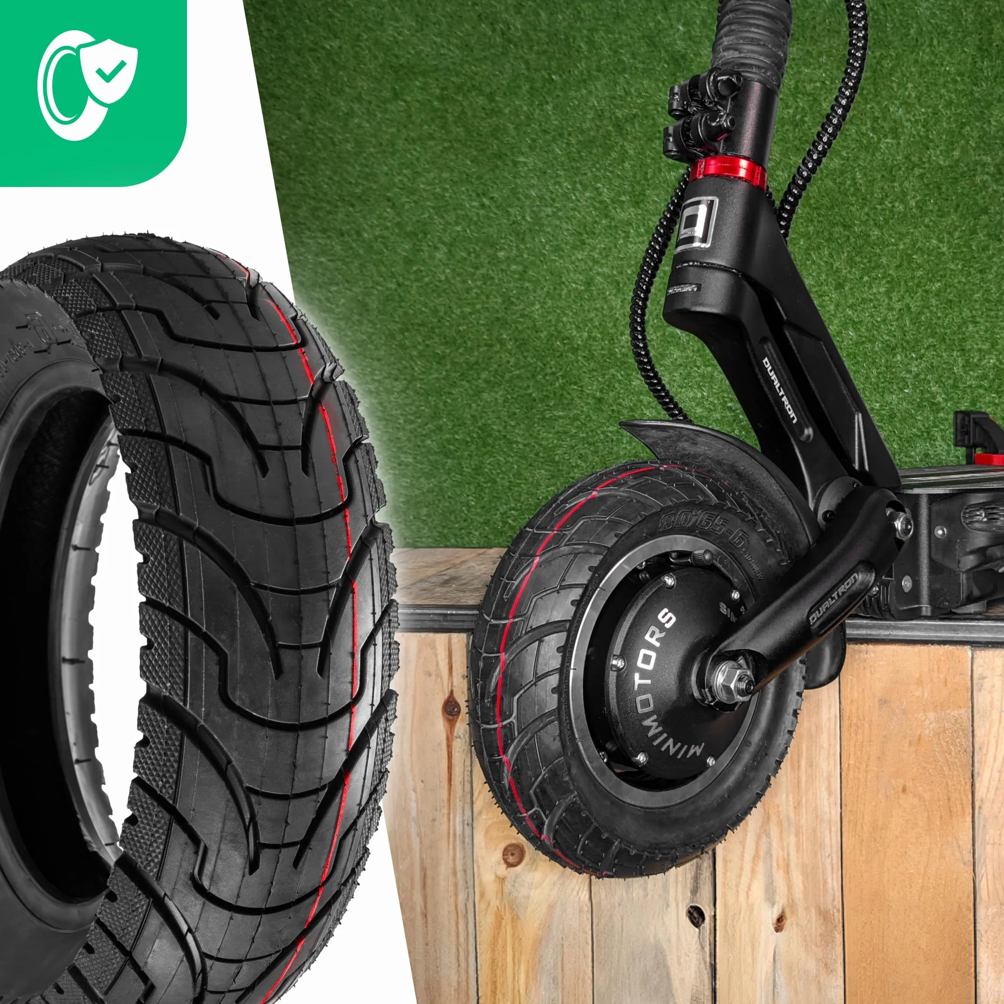Neumático 80/65-6 (10x3) para Patinete Eléctrico, Compatible con Dualtron Victor, Zero 10x, Kaabo Mantis 10 (Pro)
