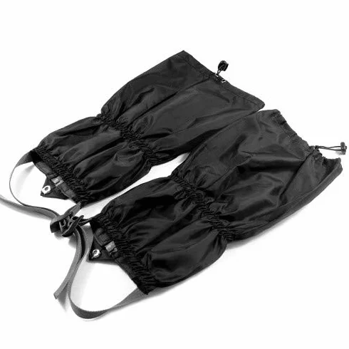 Polainas Impermeable 39 cm a Prueba de Nieve Transpirables Antipicaduras Oxford para Caza Montaña Esquí (1 Par, Negro)