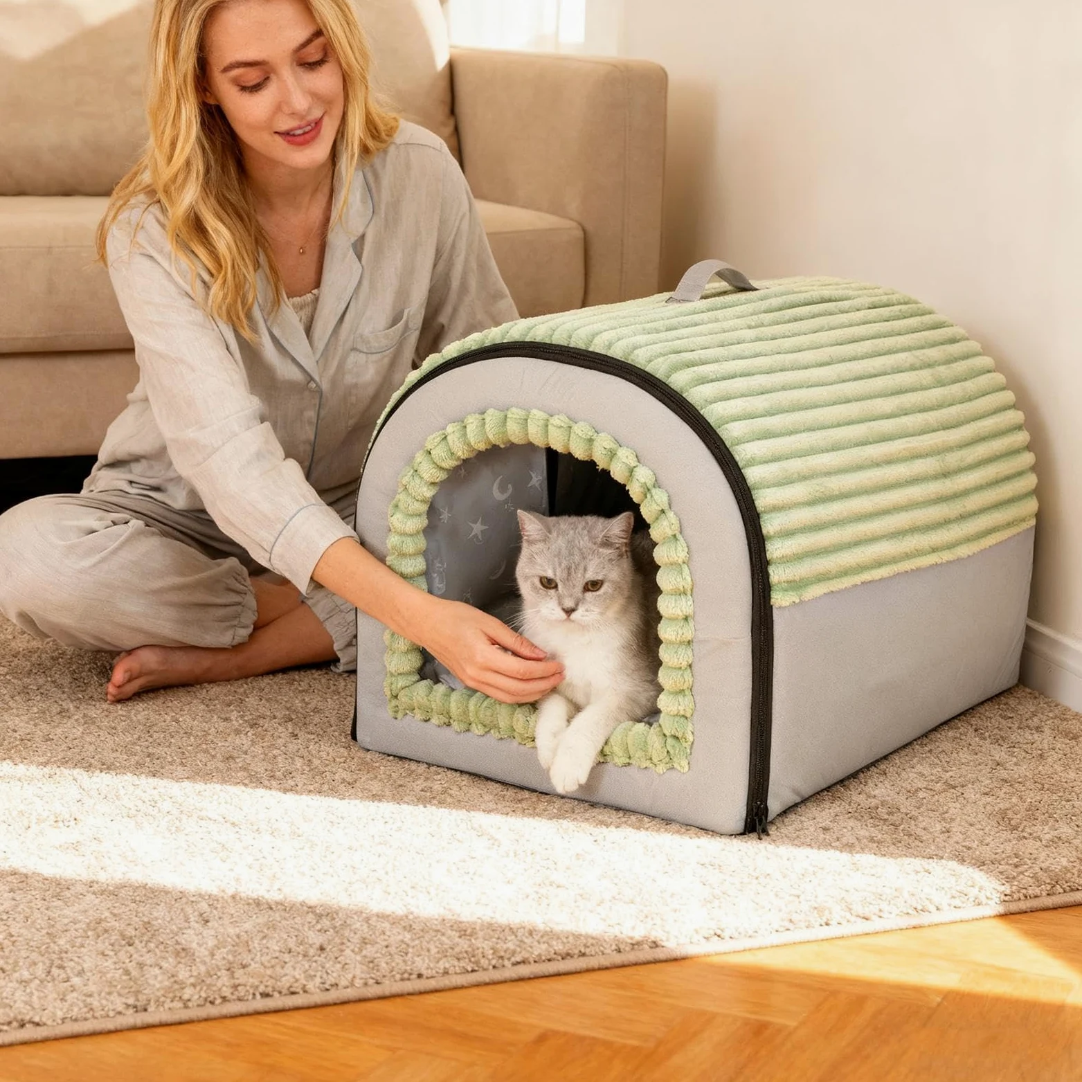 Cama Cueva Para Gatos Refugio Para Mascotas Desmontable | Tienda Para Gatos Lavable Para Cachorros En Hogar Sala De Estar Dormitorio Área De Juegos Apartamento