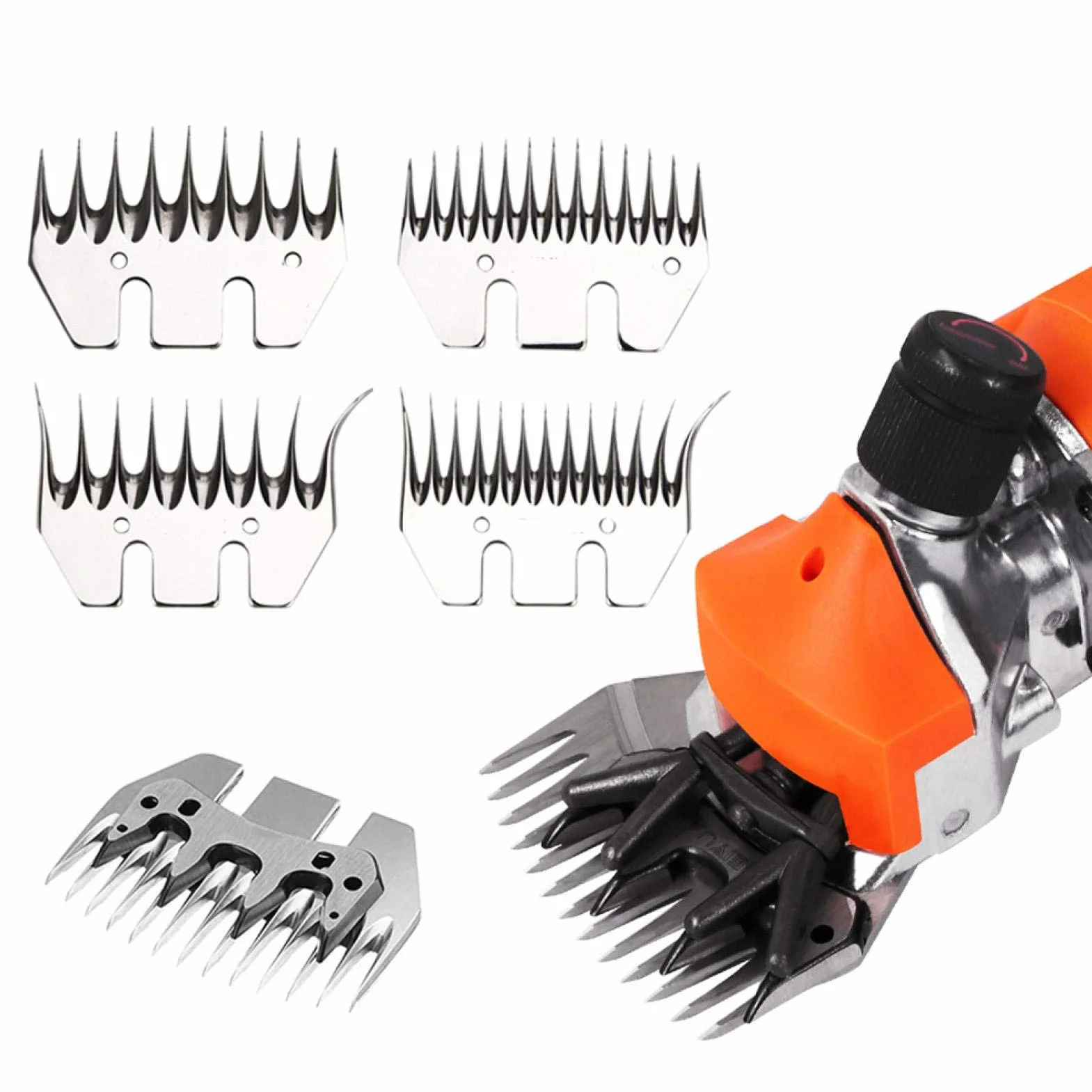 Cuchillas para tijeras para ovejas, cuchillas profesionales universales de acero inoxidable para cortadora de 9/13 dientes, cuchillas rectas / curvas, cuchillas de repuesto(Hoja recta de 13 dientes)