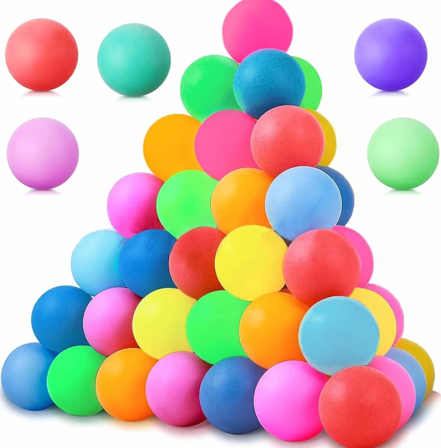 Pelotas de Ping Pong 40mm Coloridas Reutilizable Tenis de Mesa Estándar 60 Piezas