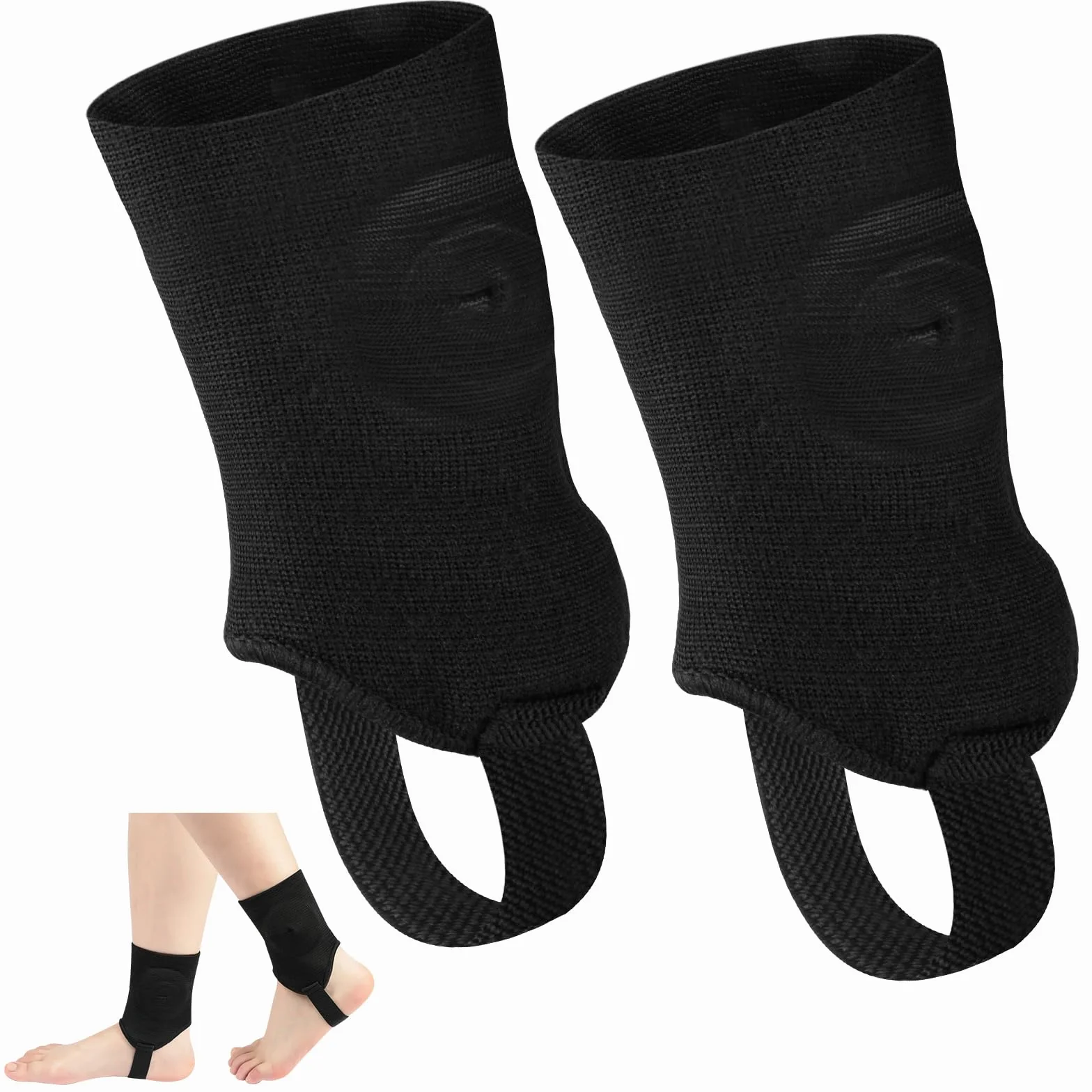 Tobillera de Fútbol Adolescentes, Soporte de Tobillo, Almohadilla de Protección Negro