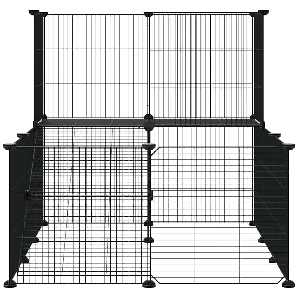 Jaula para mascotas con puerta negra de acero, 35 x 35 cm, versátil y resistente, para pequeños animales para jugar y descansar