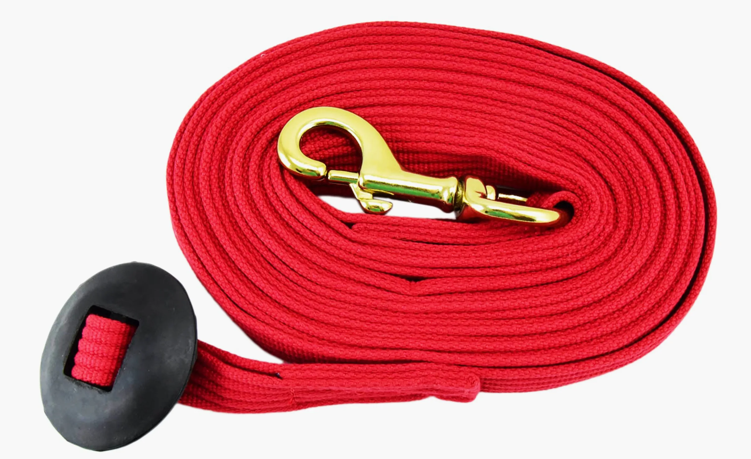 24 de soporte de algodón Web Lunge línea con tornillo tapa y tope de goma, color por Southwestern Equine, Rojo
