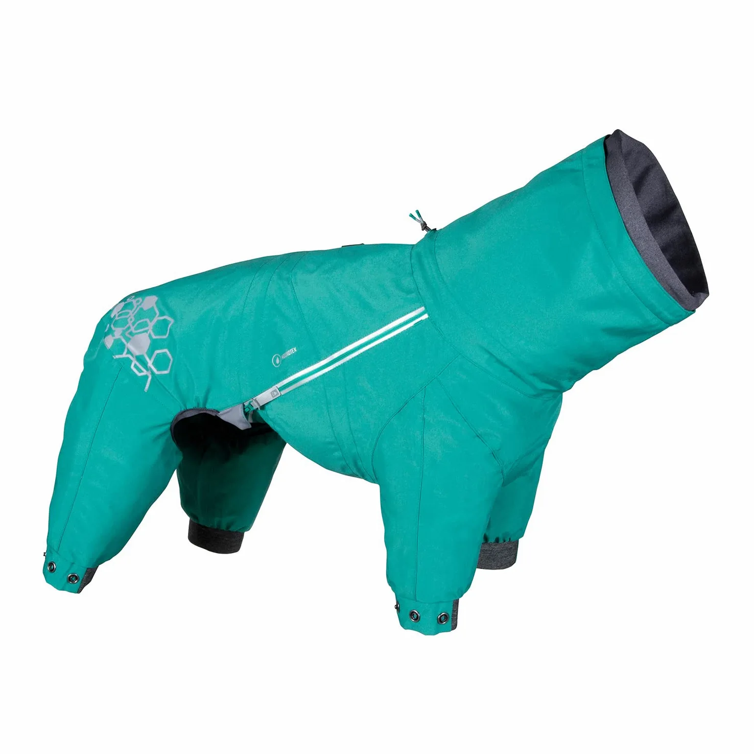 Hurtta Mudventure - Mono impermeable para perro (45 m), color turquesa