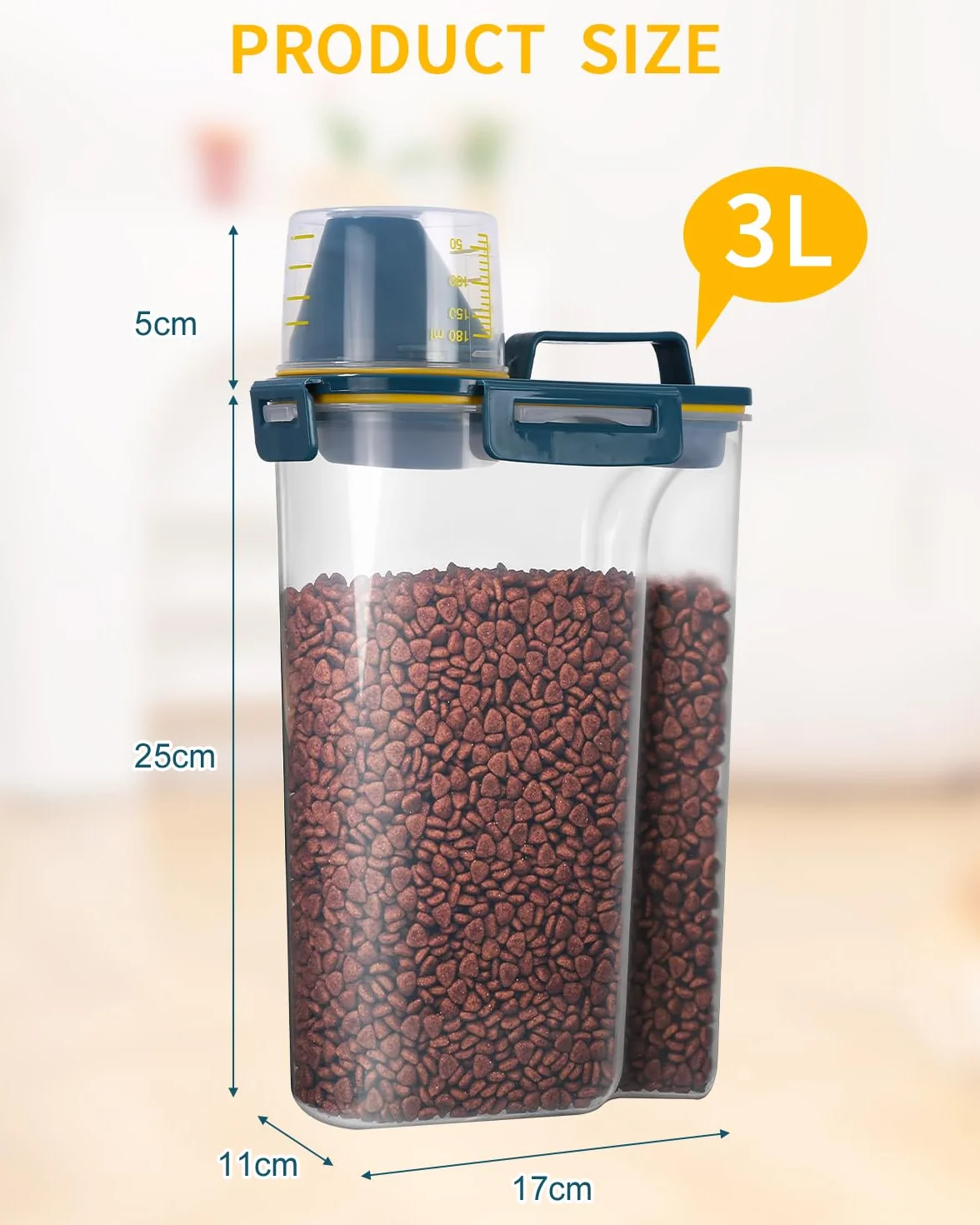 jutyum 2 tarros de almacenamiento de 3 l, almacenamiento de detergente, organizador de cocina, caja de almacenamiento de polvo de lavado, almacenamiento de comida para perros, caja de almacenamiento