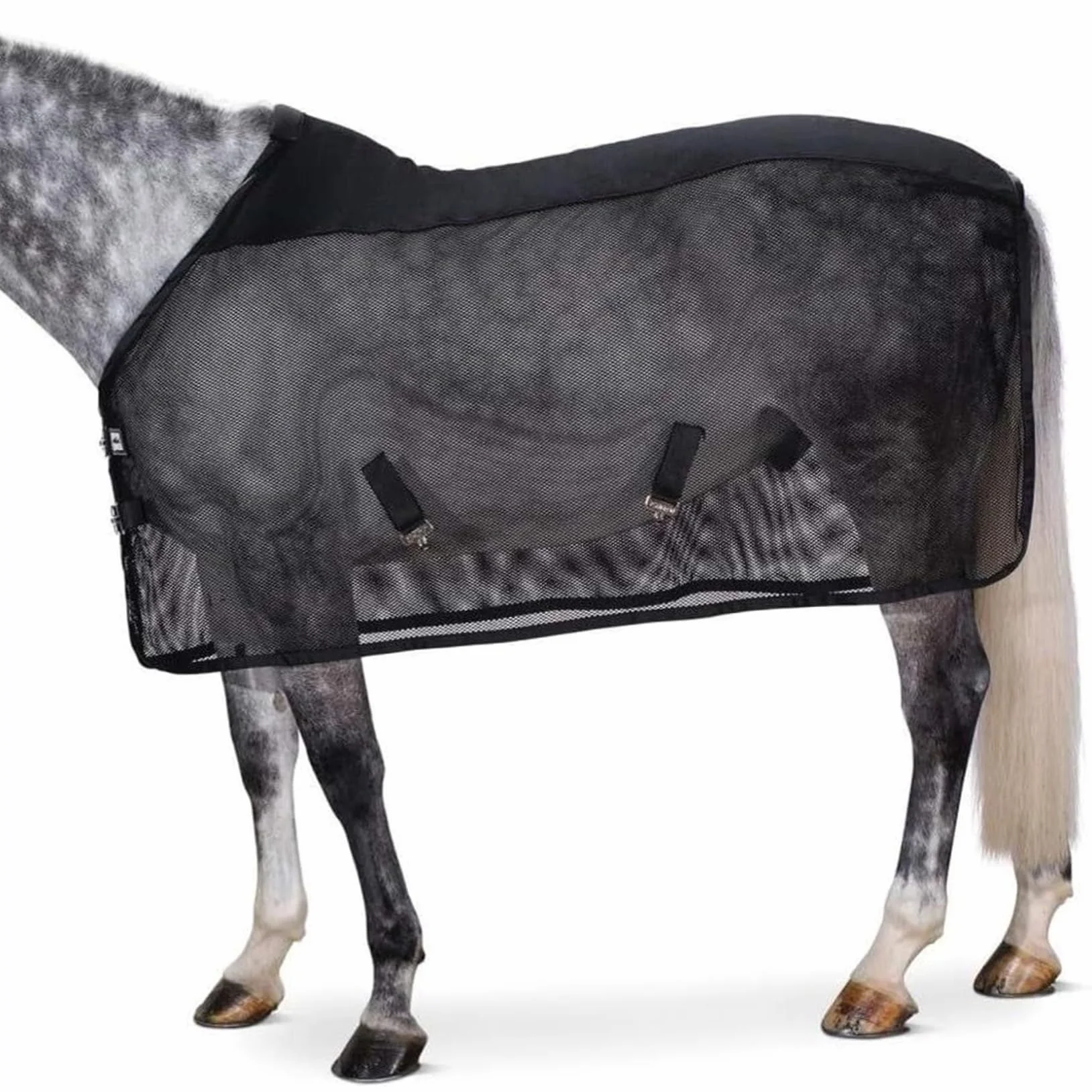 Manta mosquitera Ajustable para Caballos, protección UV y Malla Transpirable para Caballos Reales, Manta mosquitera con Hebilla, Exterior para Reales.