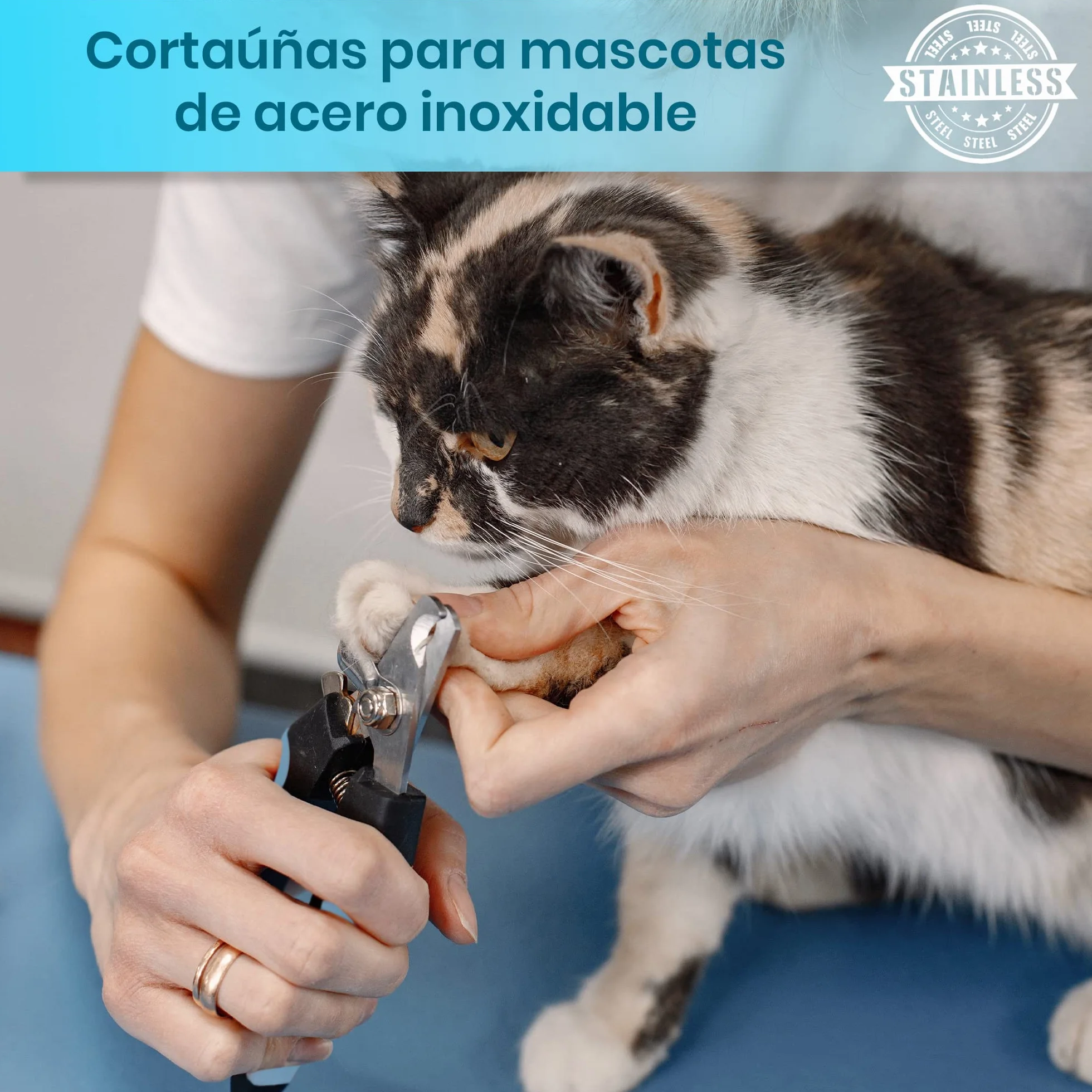 Candure Cortauñas para Perro y Gato con Mascota Protector de Seguridad - Acero Inoxidable Alicates Uñas Profesionales para Mascotas Perros, Gatos, Conejas y Veterinaria Utilizar 6" Pulgadas