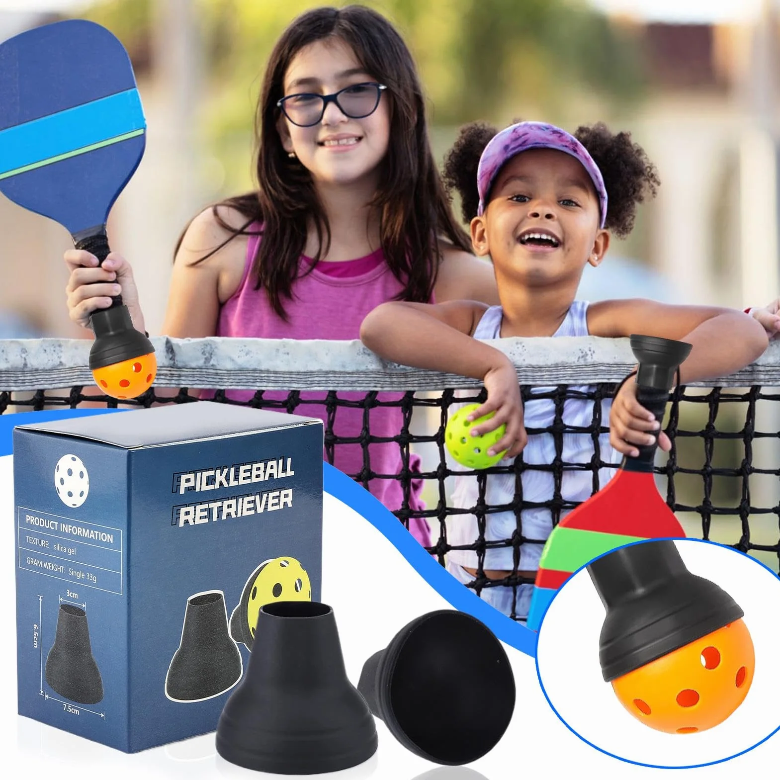 Tennis Ball Retriever, Portable Tennis Picker, Table Tennis Suction, Court Accessory