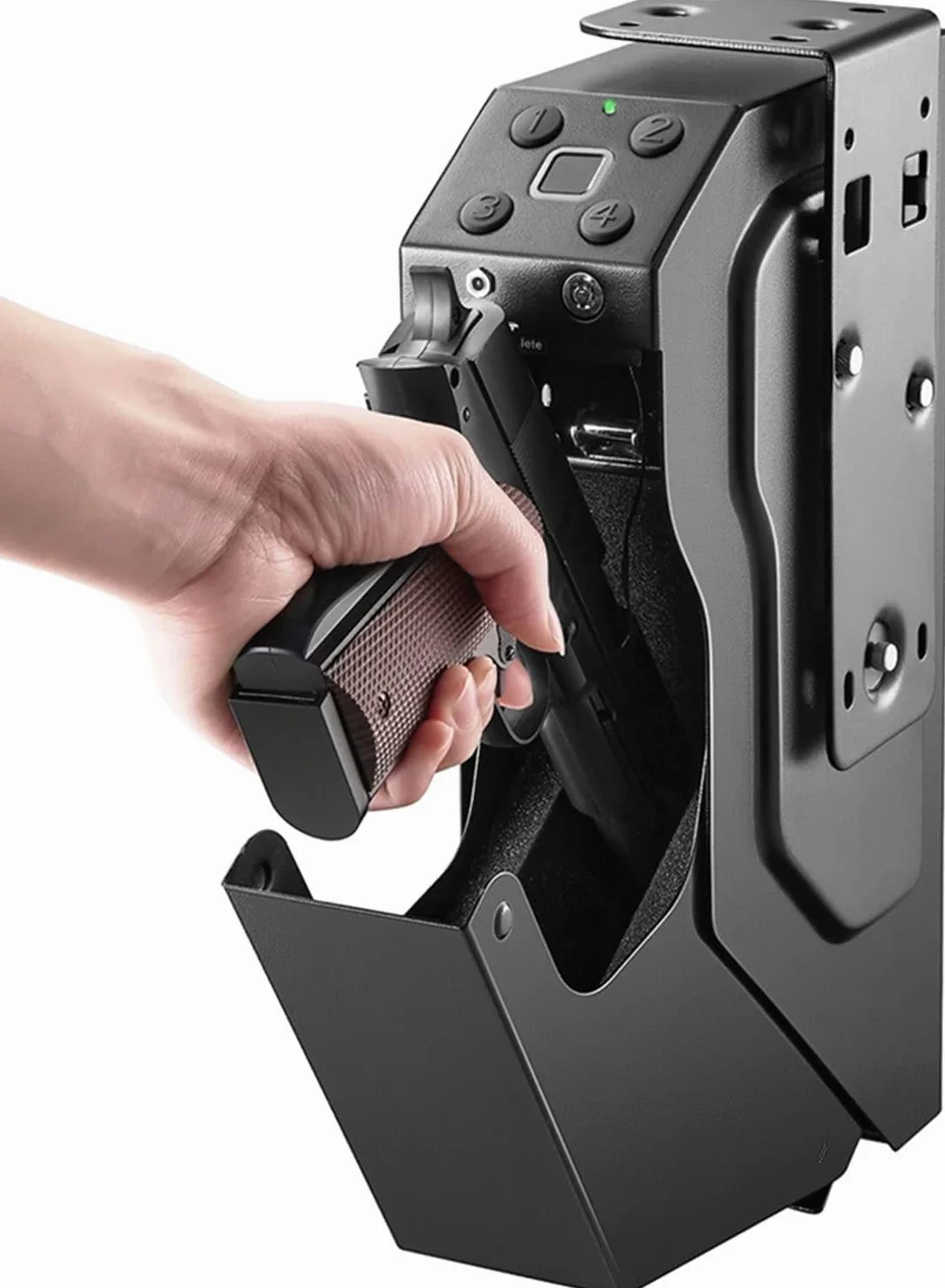 Caja Fuerte para Pistola con Huella Dactilar, Cerradura Inteligente, Estructura de Acero Antirrobo