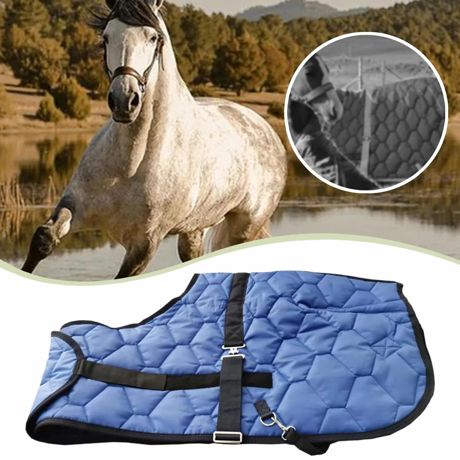 Manta para Caballos, Ropa de Montar, Manta para Paseos por Senderos, Transporte en, Granja