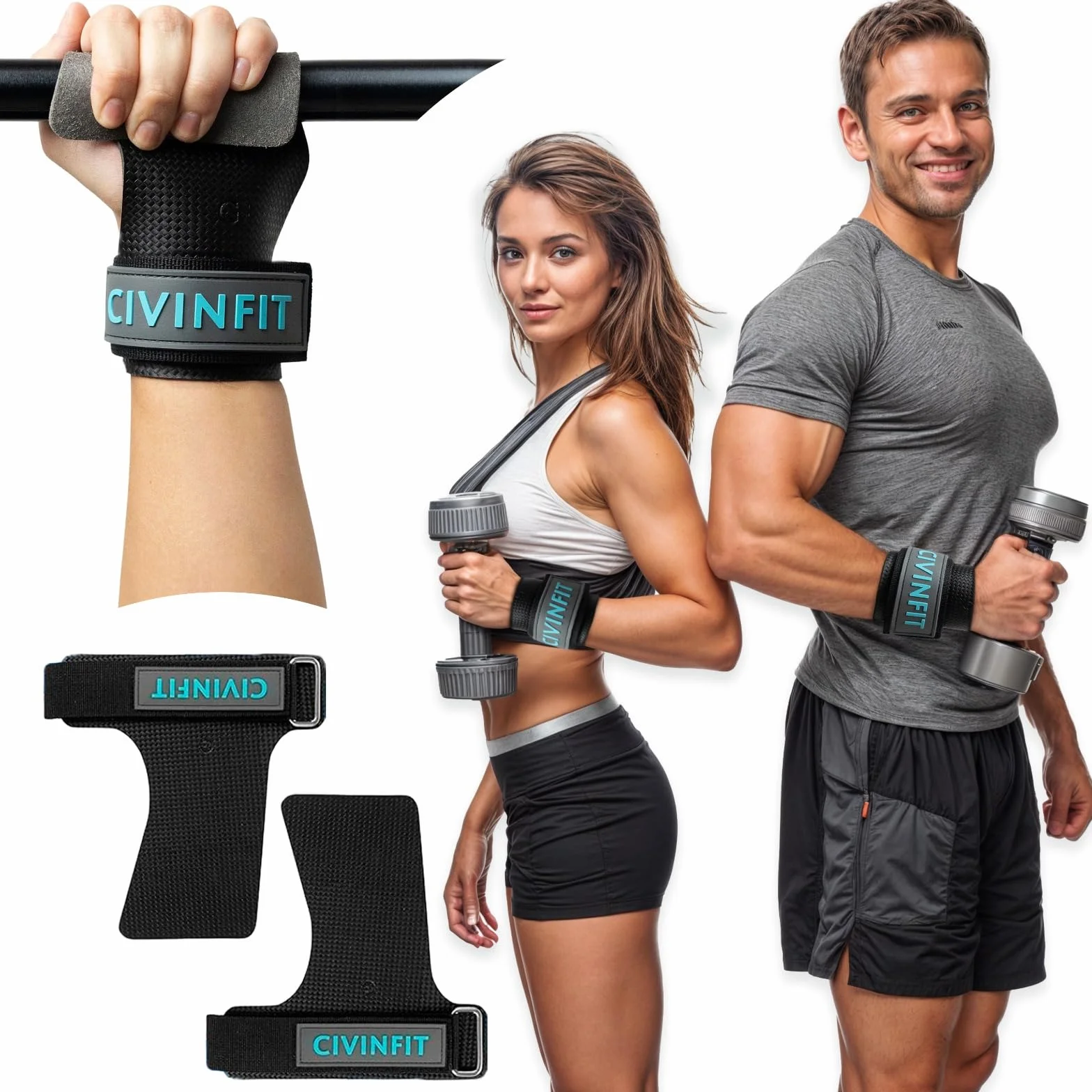 Calleras Crossfit Fibra de Carbono Hand Grip Sin Agujeros Protección Manos Muñequeras Guantes Gym