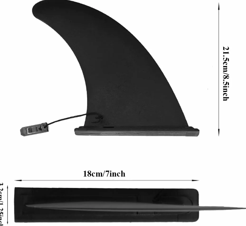 Aletas de Tabla de Su-RF Reforzadas de Liberación Rápida, 9 Pulgadas Removible Universal Quilla Paddle Surf