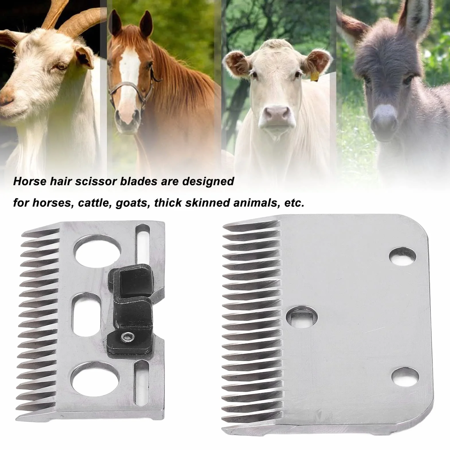 Fyearfly Cuchillas De Esquila De Ovejas, 21 Dientes El Cuidado De Caballos Cuchilla De Tijeras Eléctricas, Cortadoras De Ganado Para Mascotas, Cuchillas De Repuesto Para Ganado Equino, Cabra, Corderos