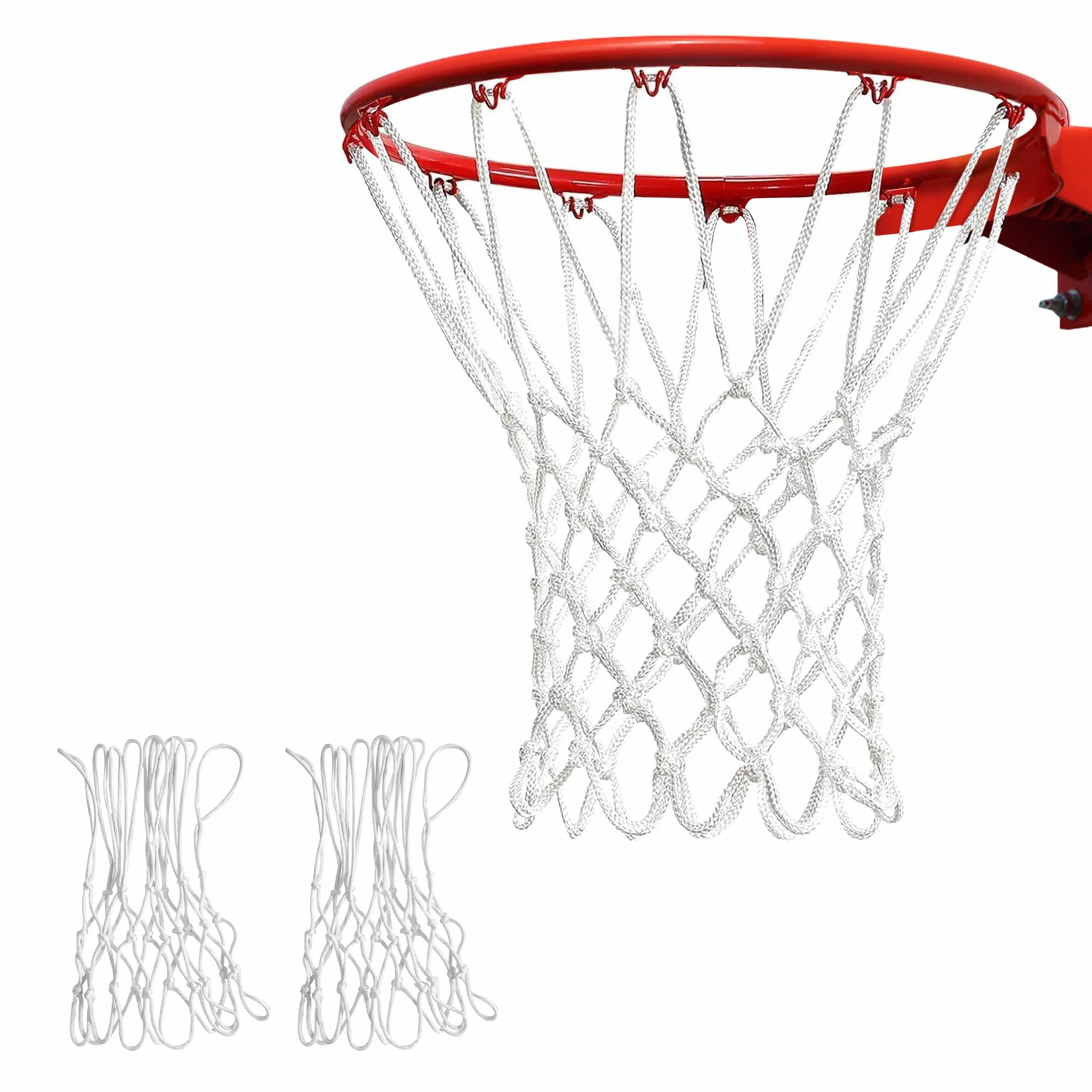 Red de Baloncesto 2 Piezas 12 Bucles Tamaño Estándar Reemplazo para Canasta