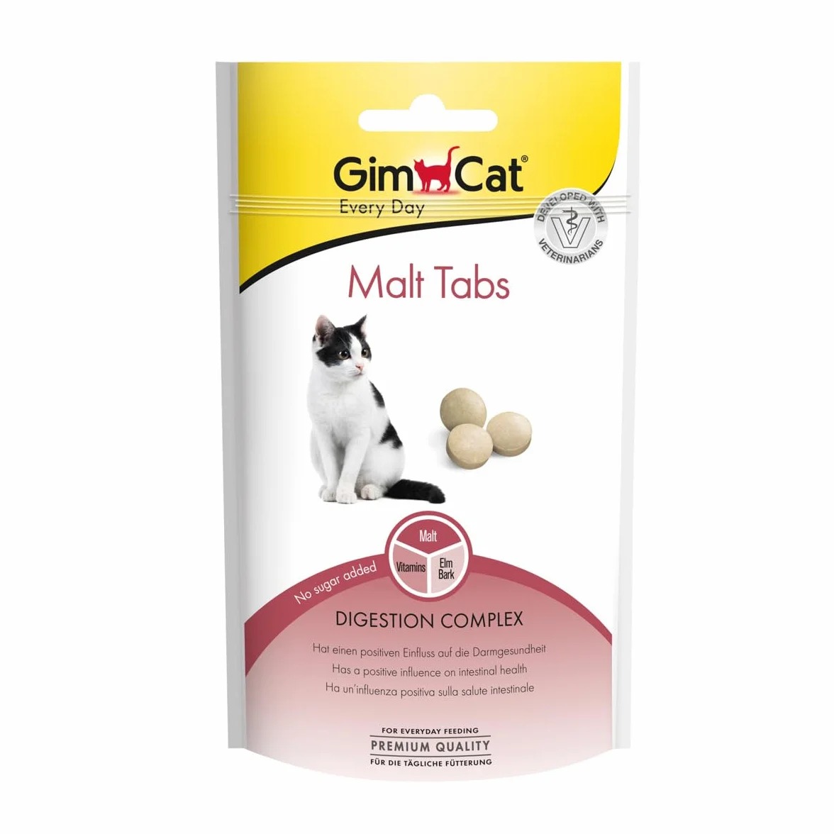 GimCat Malt comprimidos - Snack para gatos funcional que influye positivamente en la salud intestinal - 1 bolsa (1 x 40 g)