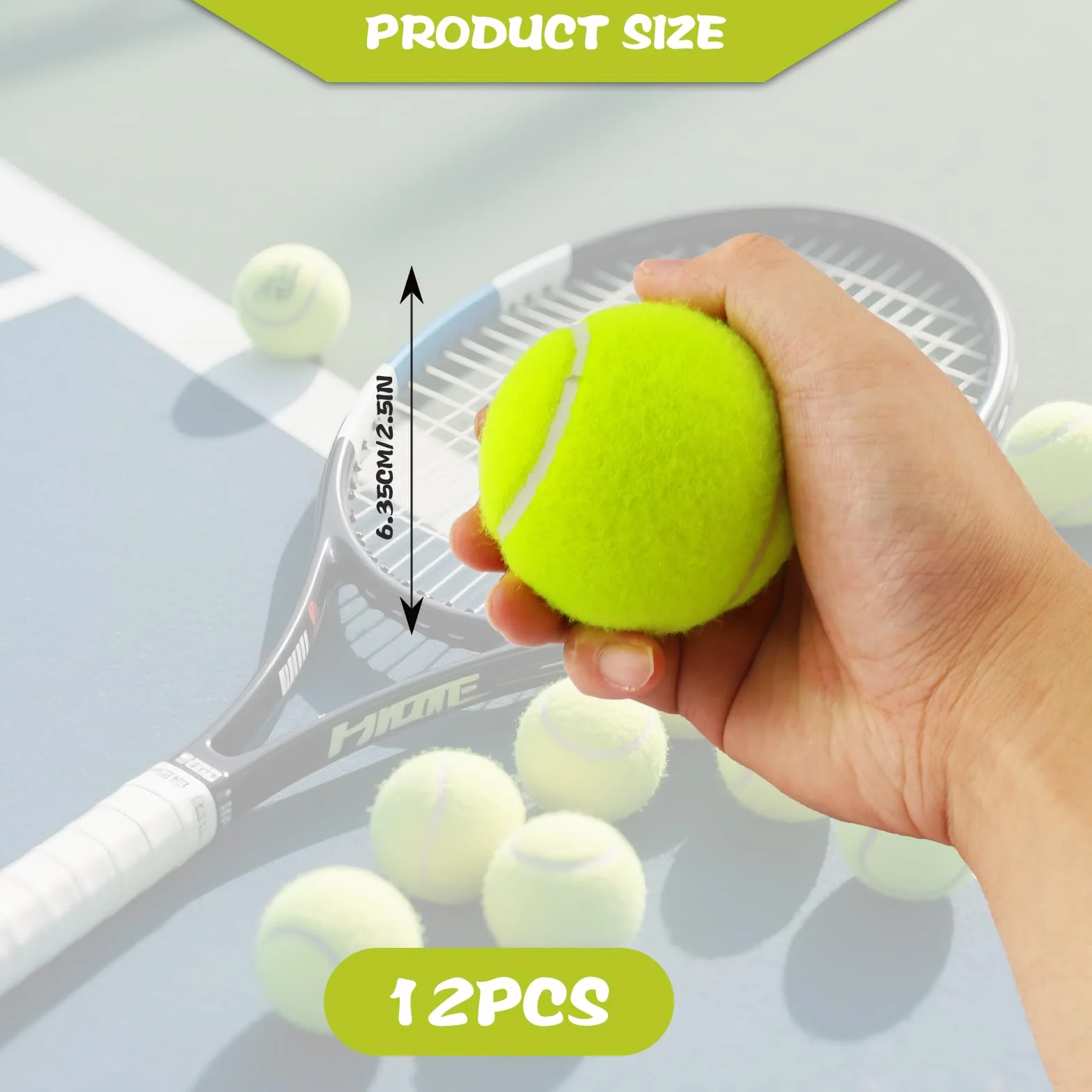 Pelotas de Tenis 12 Piezas para Práctica, Principiantes, Máquinas y Perros