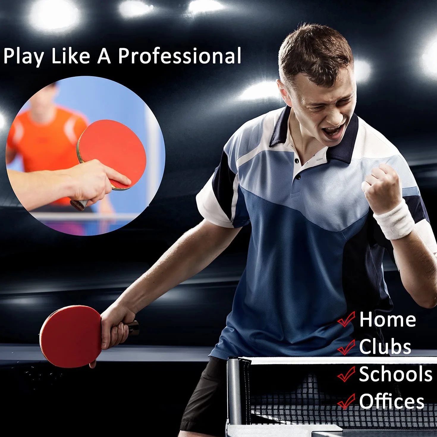 Raquetas de Tenis de Mesa Profesional, 2 Raquetas Ping Pong, 3 Pelotas