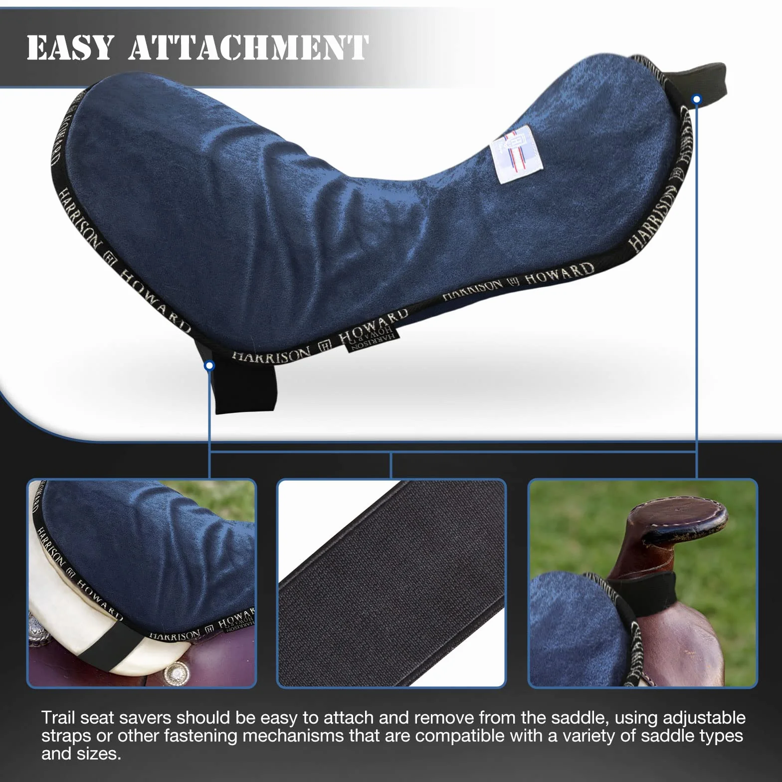 Harrison Howard Western Protector de Asiento de Montura con Almohadilla y Base Acolchada, Ayuda a distribuir la presión sobre el Lomo del Caballo
