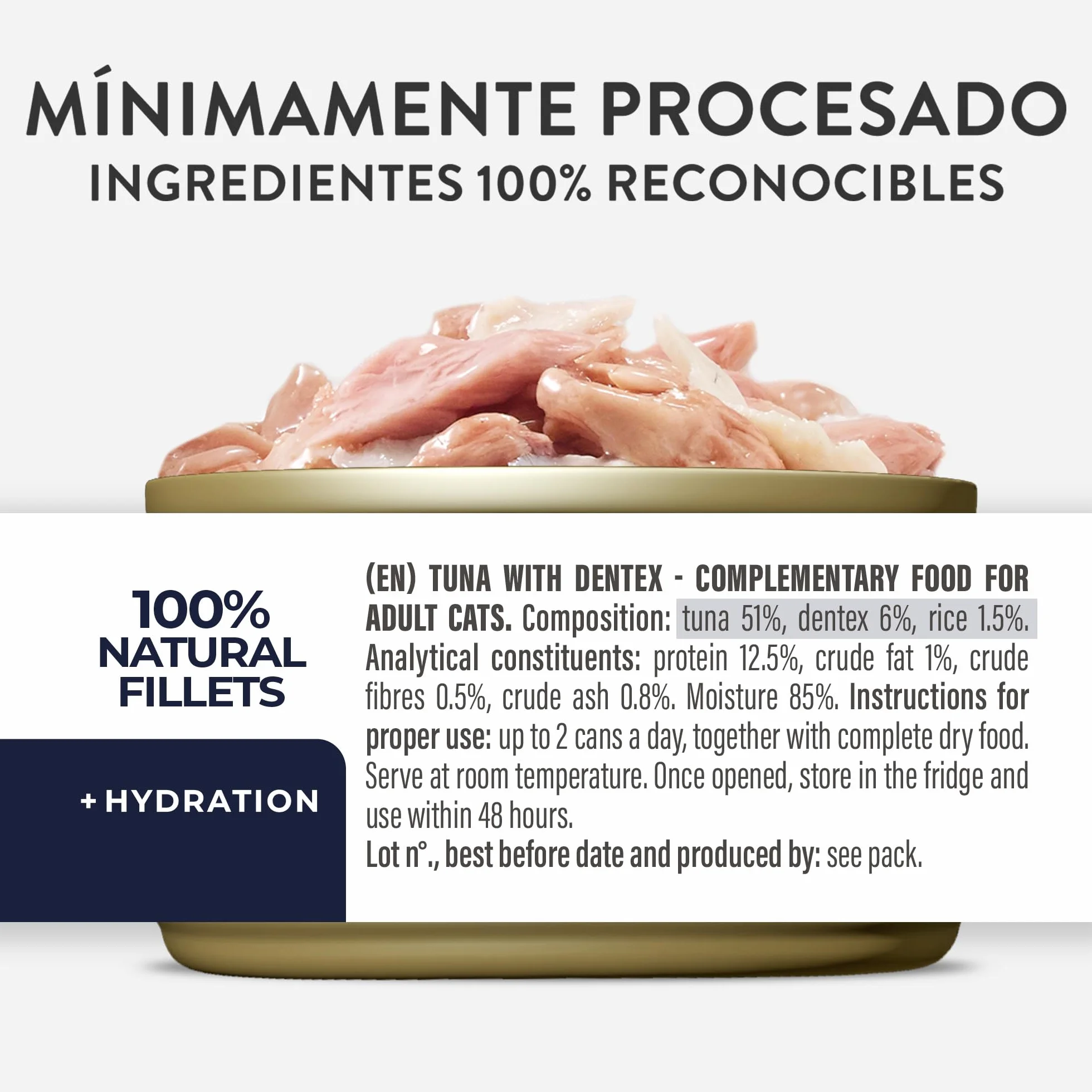 Schesir, Filetes de Atún con Merluza en Gelatina, Comida Húmeda Complementaria para Gatos, en Latas, Receta Original, 100% Natural, 12 x 70g