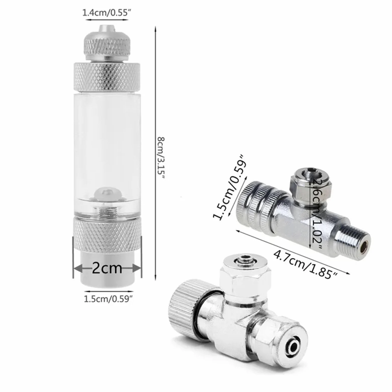 Kit de regulador CO2 for acuario, contador burbujas, válvula aguja, válvulas ajuste, cabezal simple y doble, accesorios for sistemas for acuarios(Double A)